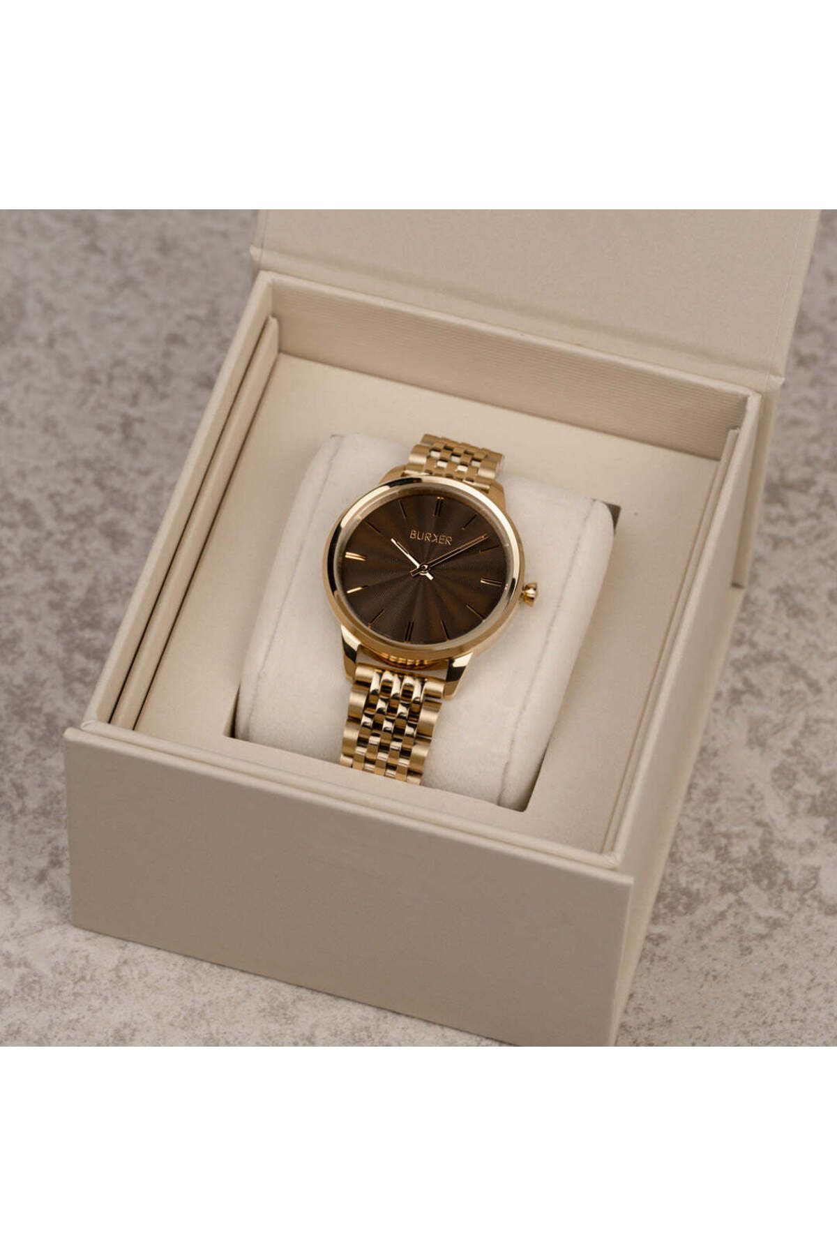Burker-Damenuhr Emily Gold Braun 6