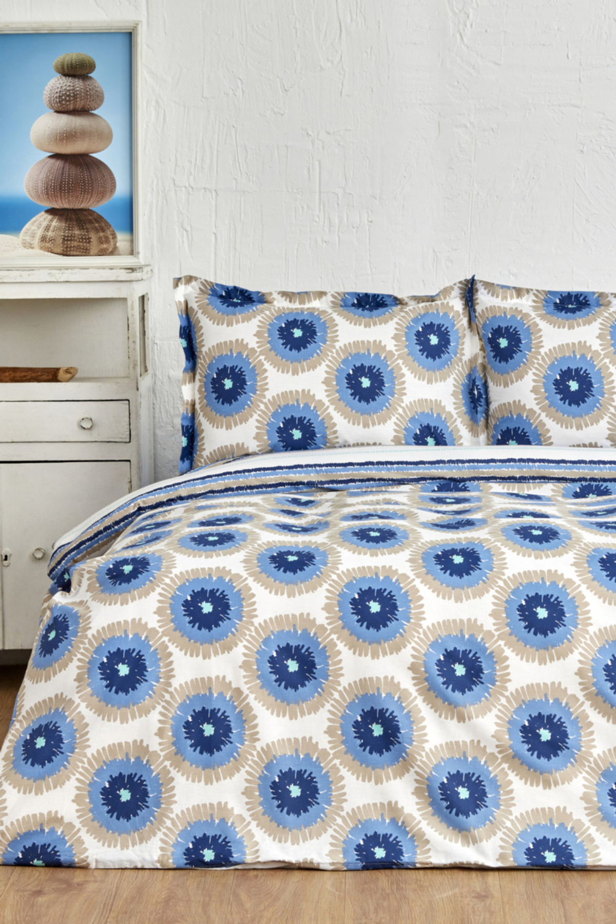 Nautica Home - Set Piumino Matrimoniale Bay Shore 100% Cotone - Morbido E Reversibile - Include 2 Federe - Blu Navy