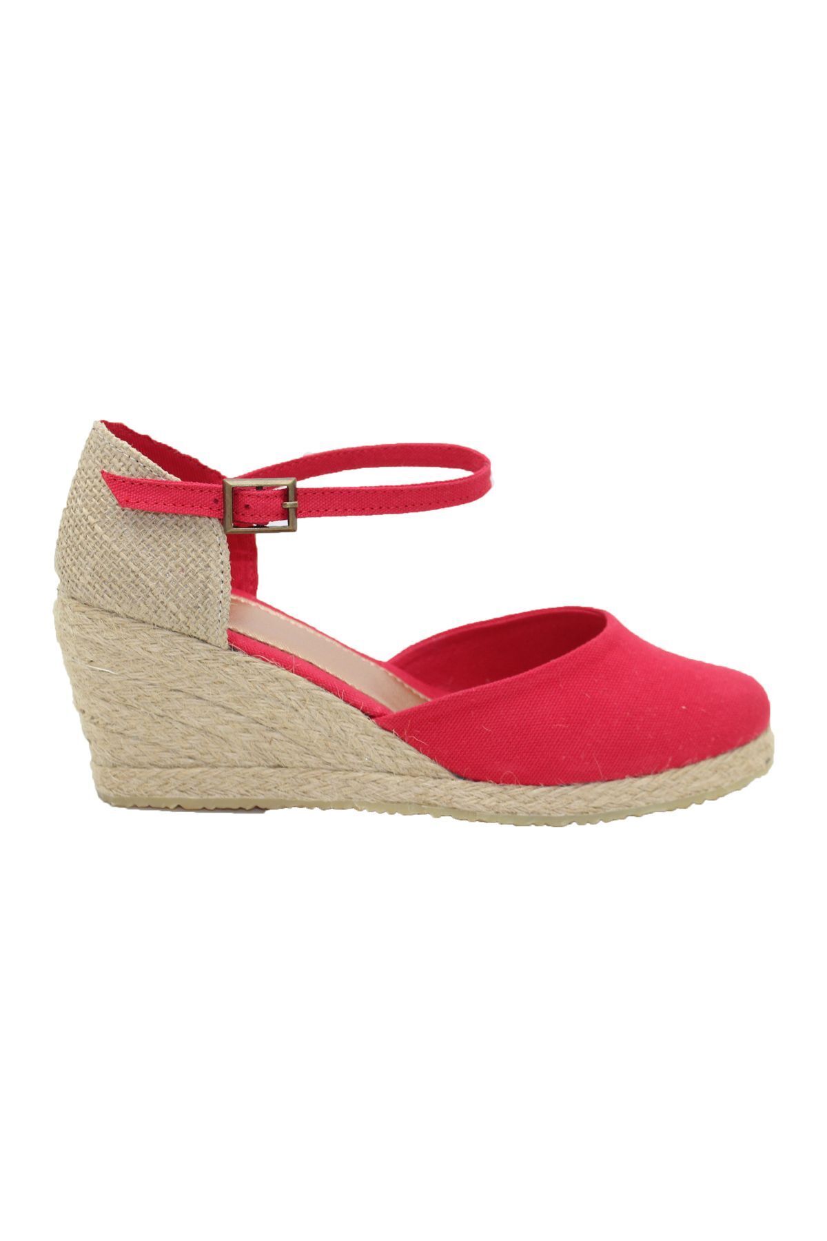 صندل زنانه قرمز GokceKundura06 | model7 sandalet اورجینال - تصویر 5