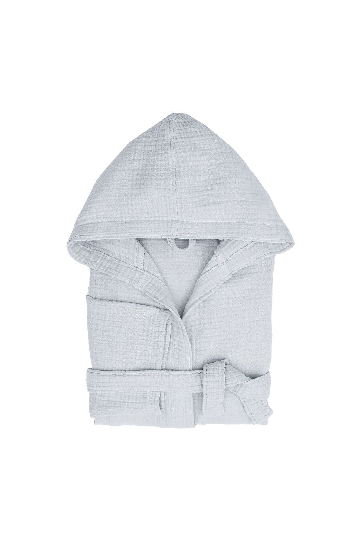 حوله تنپوش (روبدوشامبر) خاکستری مردانه و زنانه Ernesta Muslin Bathrobe Yataş
