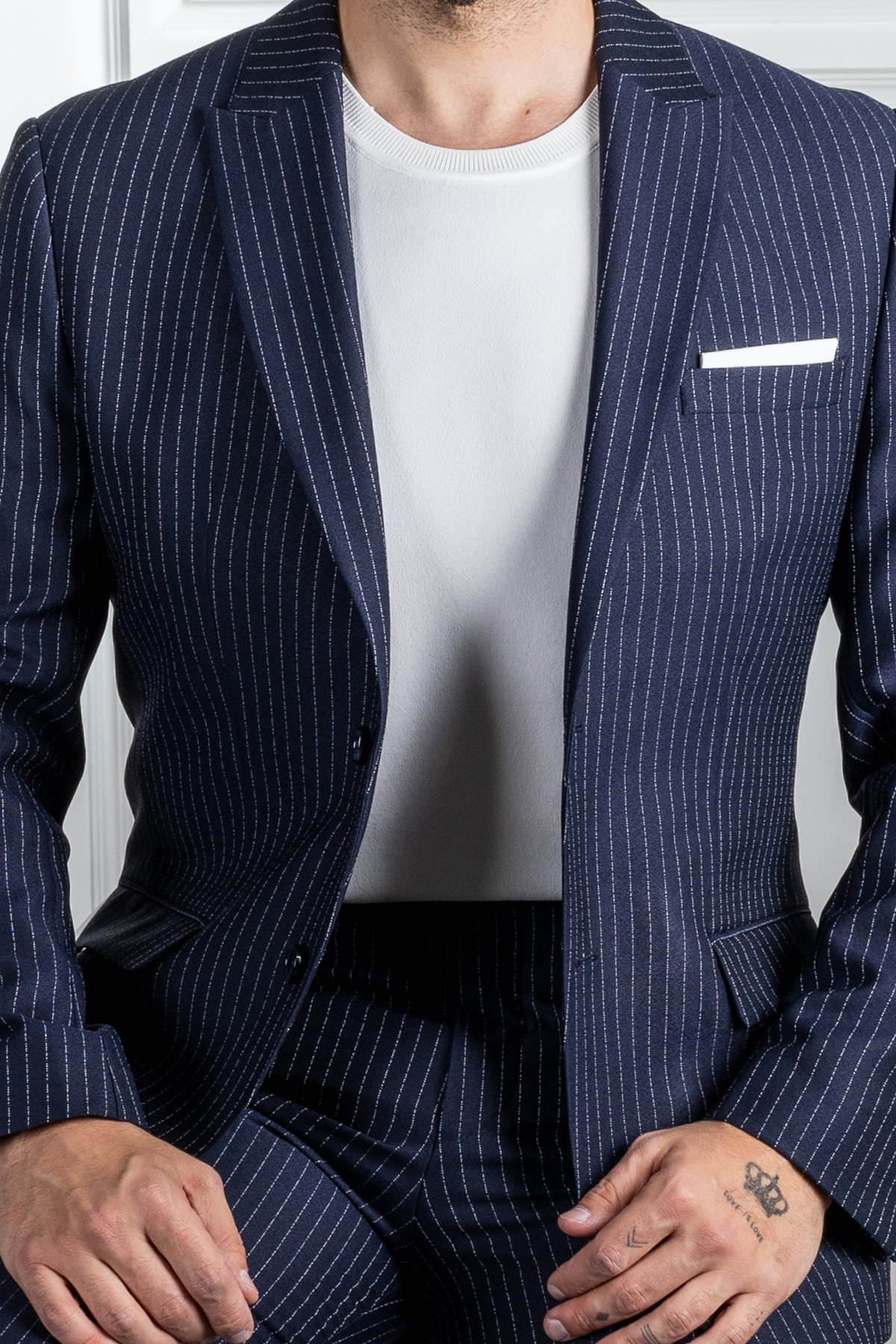 کت و شلوار مردانه آبی سرمه ای سارارSarar | 131749821 اورجینال - تصویر 7