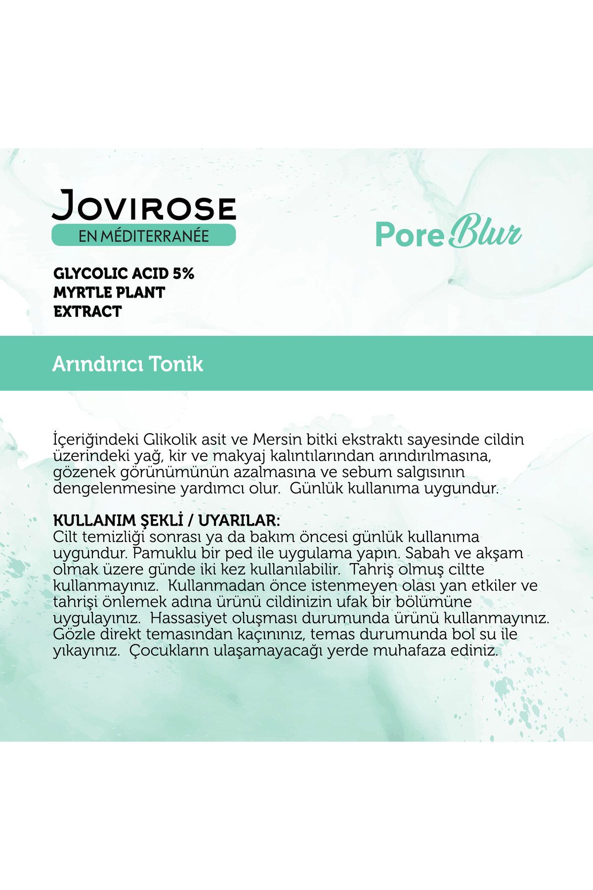 تونیک تصفیه کننده منافذ 200 میلی لیتر Jovirose