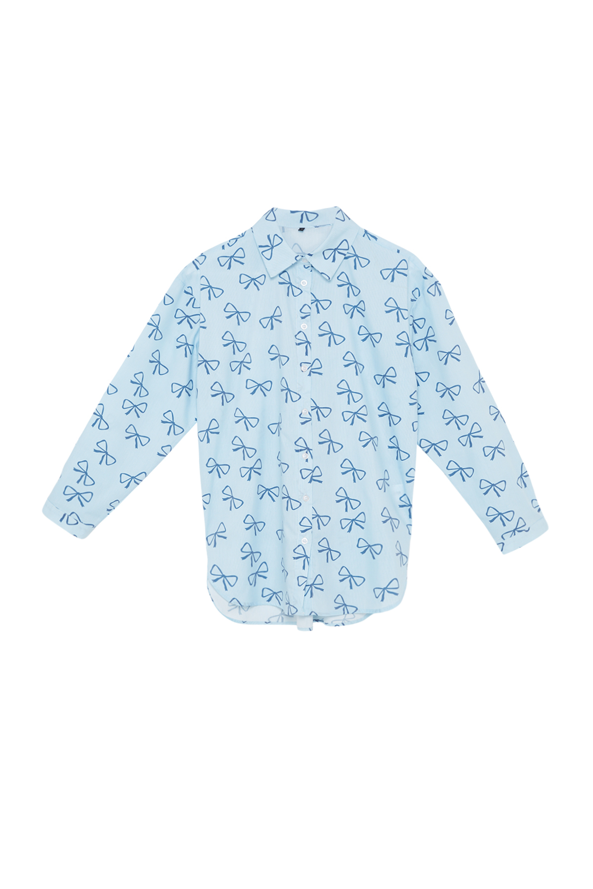 Trendyolmilla  Mavi Fiyonk Desenli Çizgili Oversize Geniş Kalıp Dokuma Gömlek TWOSS24GO00198 - Görsel 7