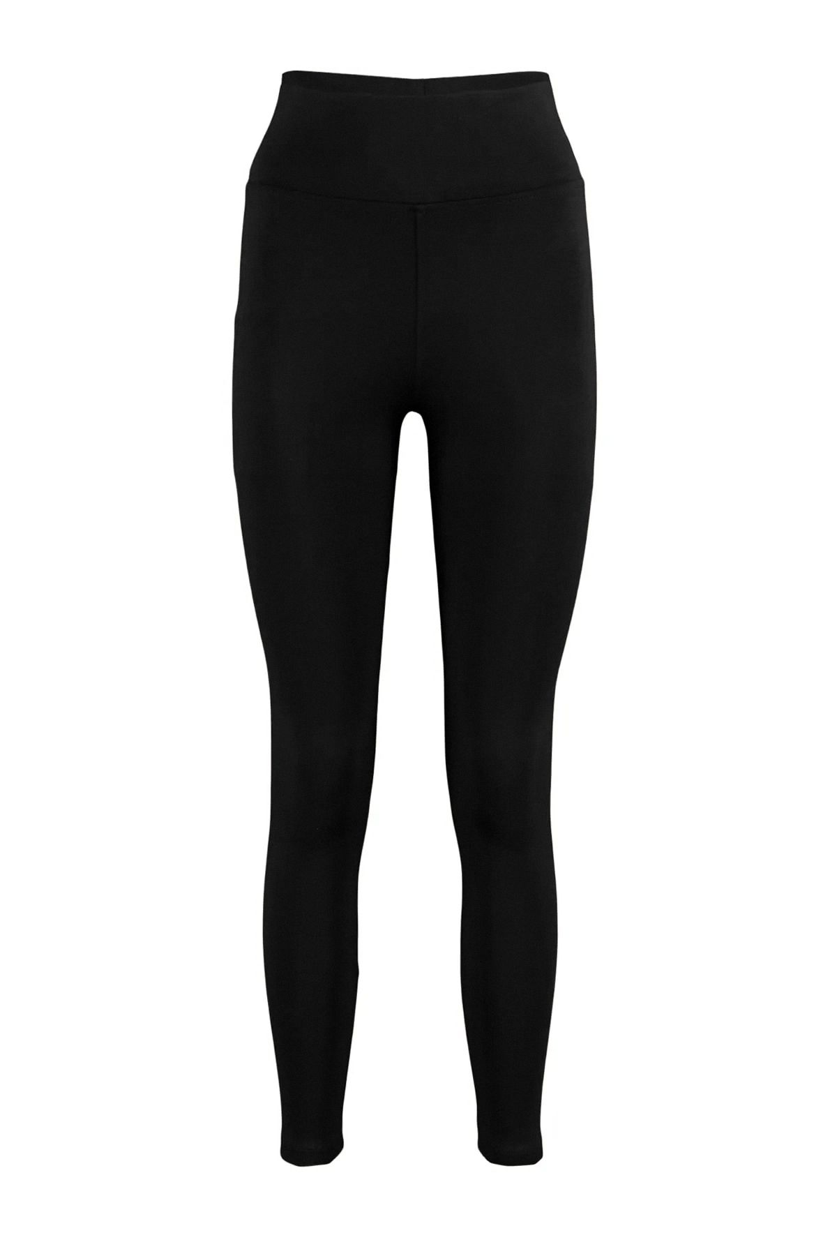 Trendyol Collection-Schwarze High Waist Basic Interlock Strickstrumpfhose mit elastischem Bund TWOAW20TA0047 7