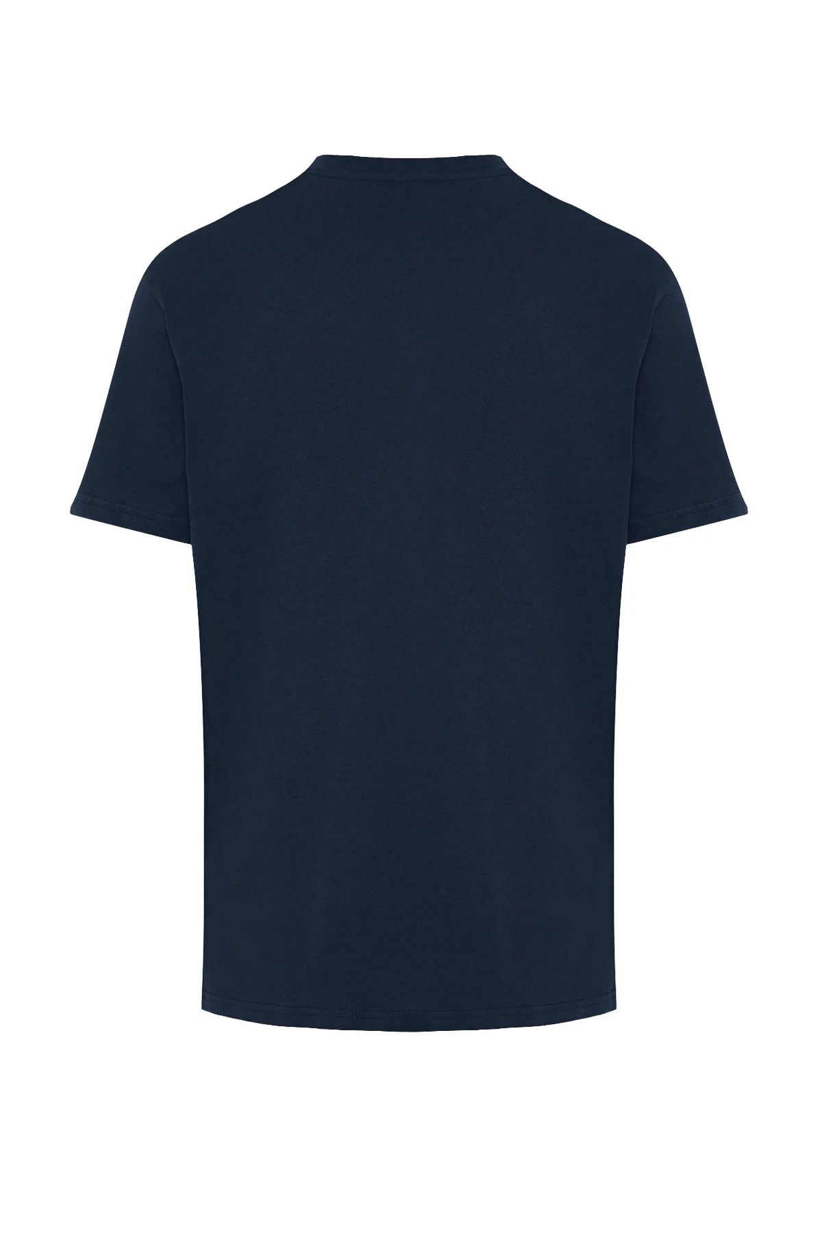 Trendyol Collection-Sötétkék normál/normál szabású logóval nyomtatott 100% pamut rövid ujjú póló TMNSS20TS0984 8
