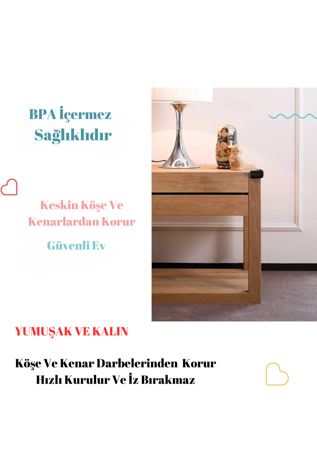 Miningaa 12 Adet Köşe Koruyucu Yastık Saf Kauçuk Masa Sehpa Kenar Köşe Koruyucu Çocuk Bebek Emniyet Koruma fotoğrafı 3 (önizleme)