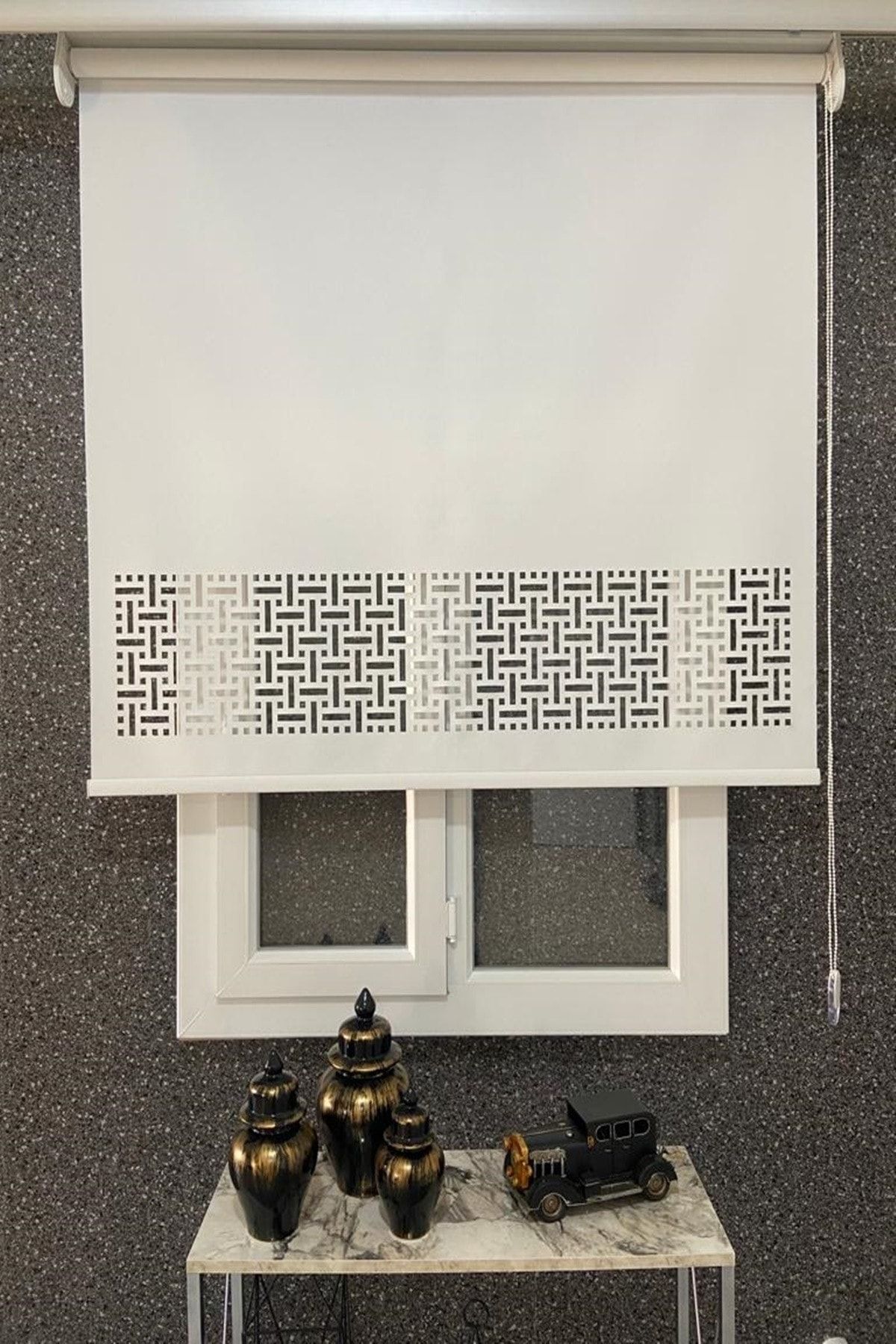 Eymen's Ml-3002 Laser Cut Roller Blind Curtain White