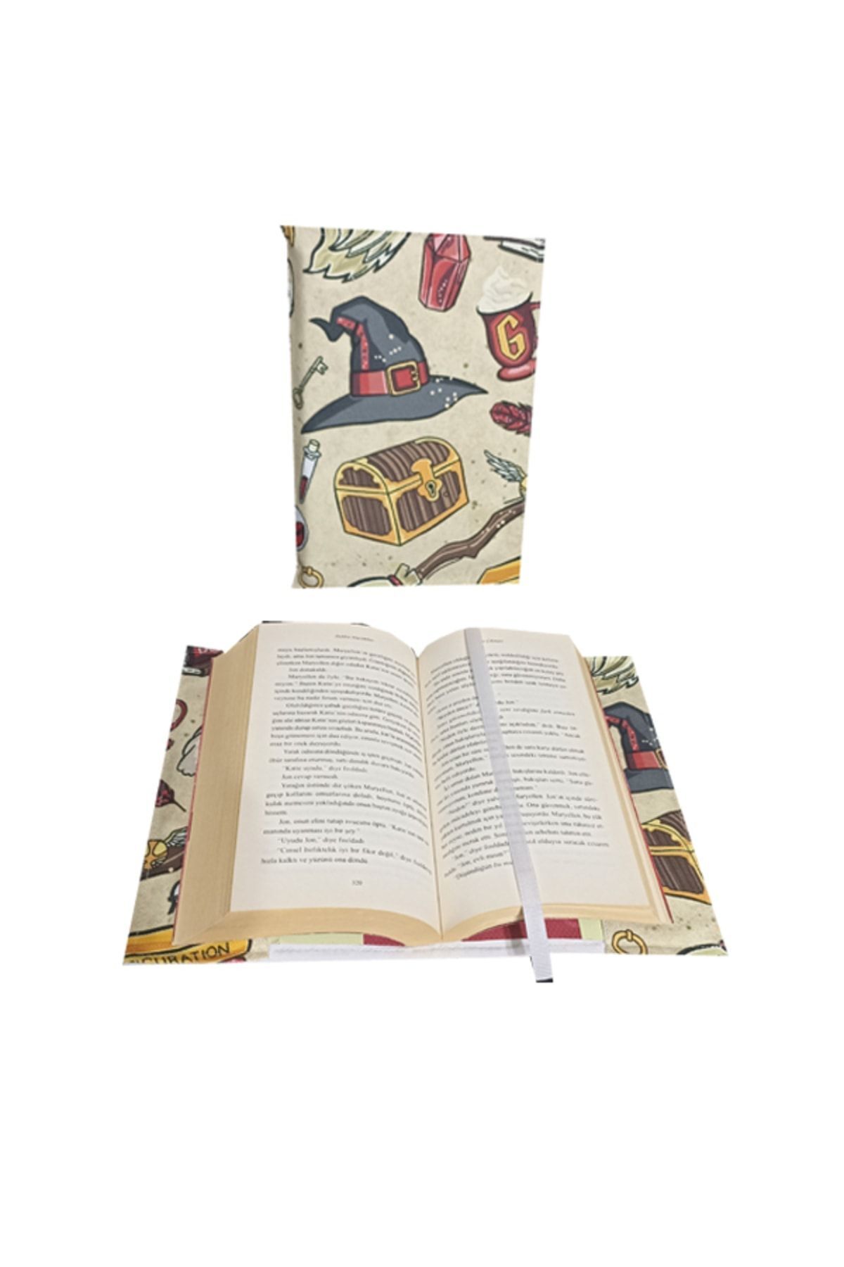 EL YAPIMI Kitap Kılıfı Büyücü Desenli