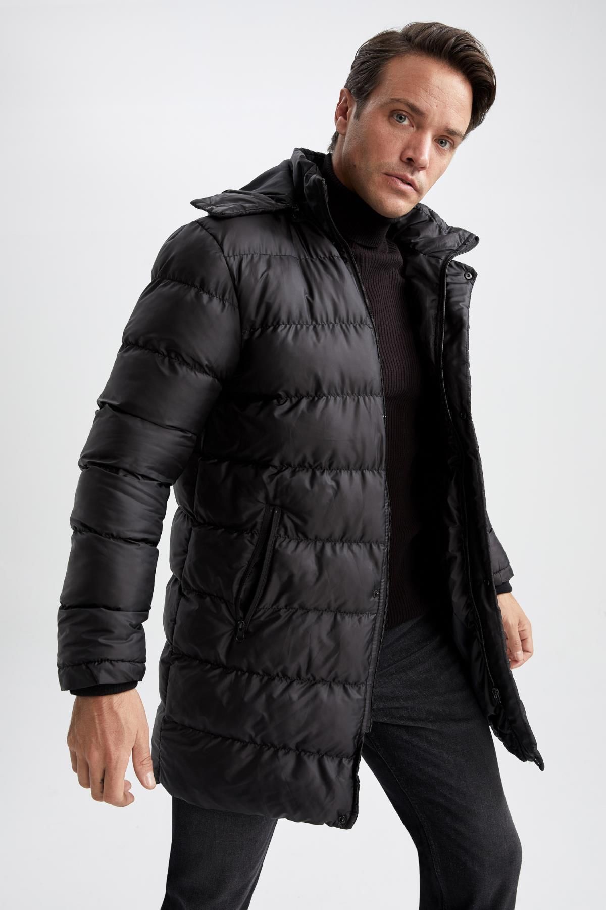 DeFacto-Slim Fit Pufferjacke mit Kapuze - Y7149az22wn 3