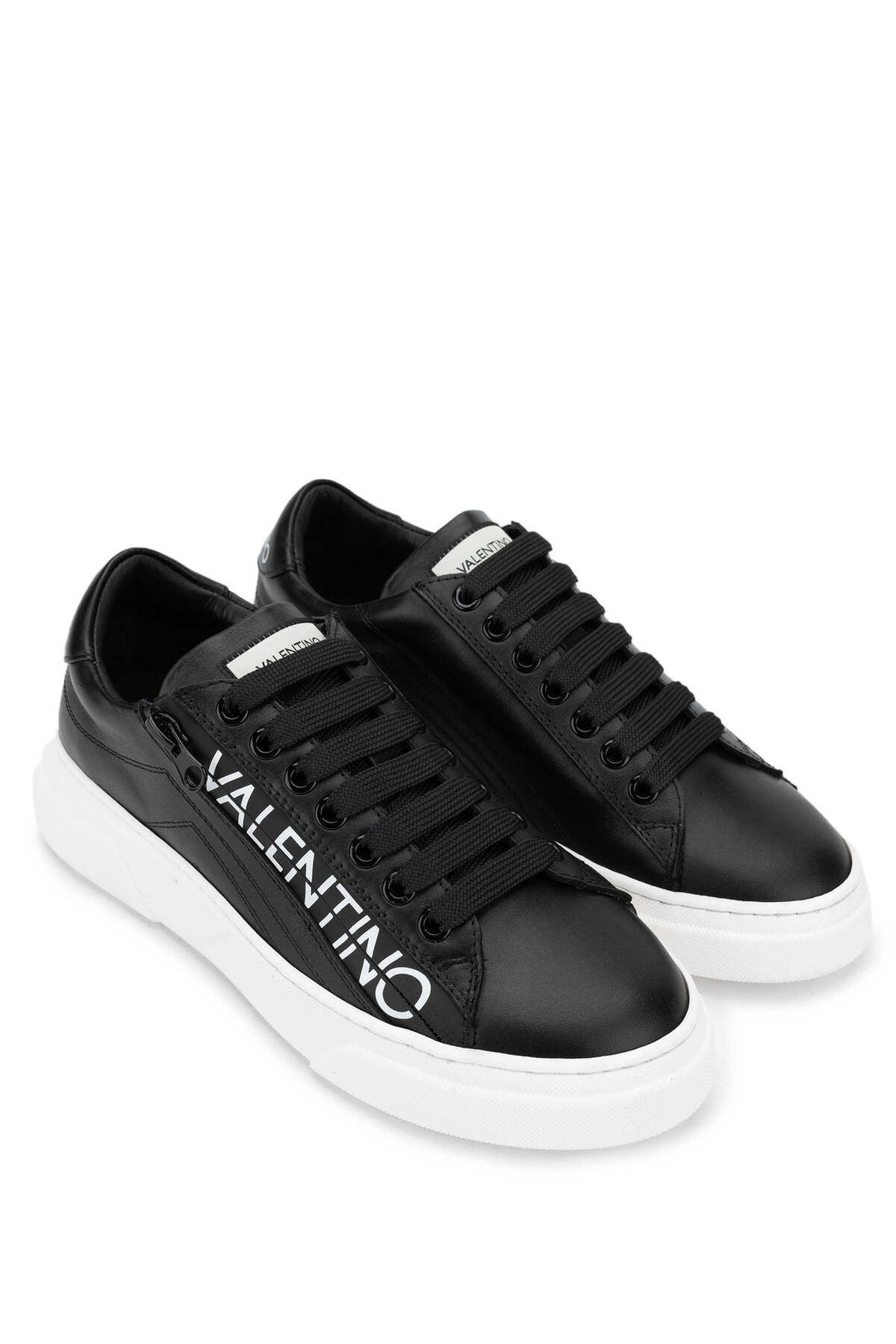 Mario Valentino Genuine Leather Women s Black Sneakers Sports Shoes Trendyol