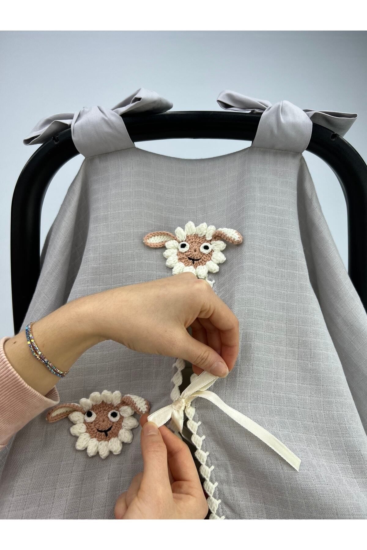 Atölye Eda Exclusive Exclusive El Işi Kuzulu Müslin Puset Örtüsü fotoğrafı 3 (önizleme)