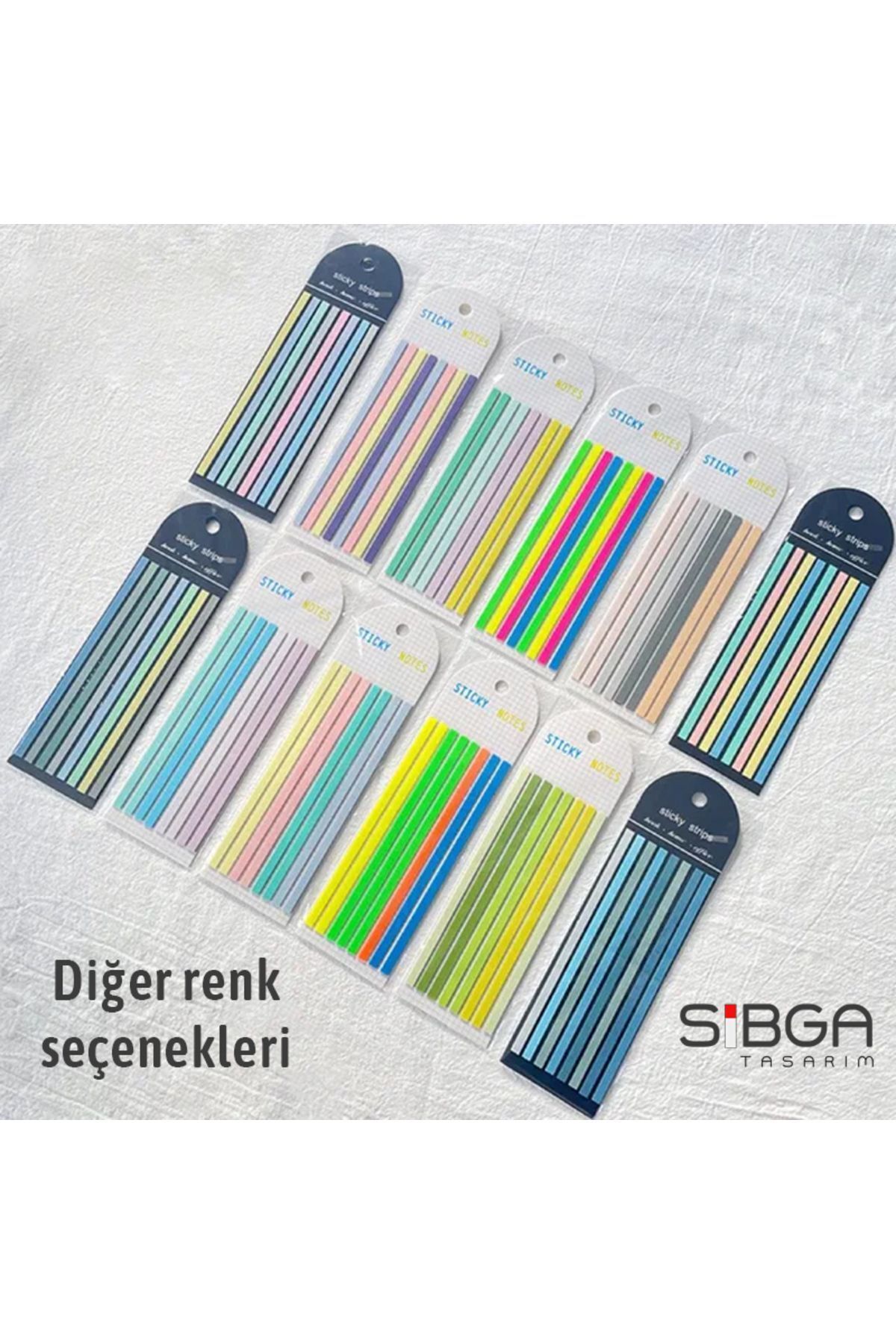 sibga tasarım-Thin Long Strip Transparent Colored Postit Post-it Post ItBookmark Bookmark Postit Sticker 160 Sheets 4