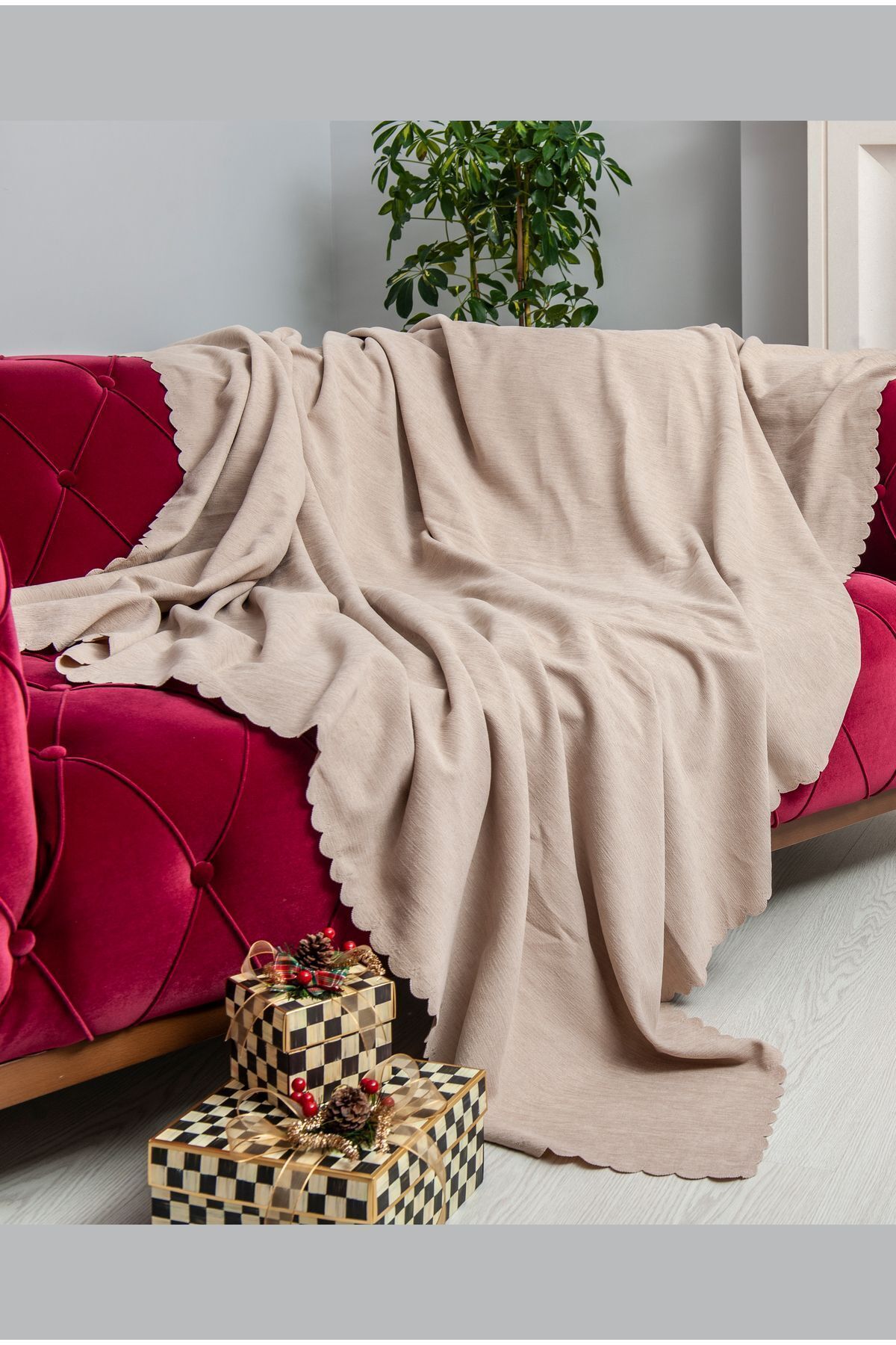 Latuda Concept-175x300 Microfiber Chenille Sofa Cover and Sofa Bed Cover - Double Sided Non-Slip, Camel 2