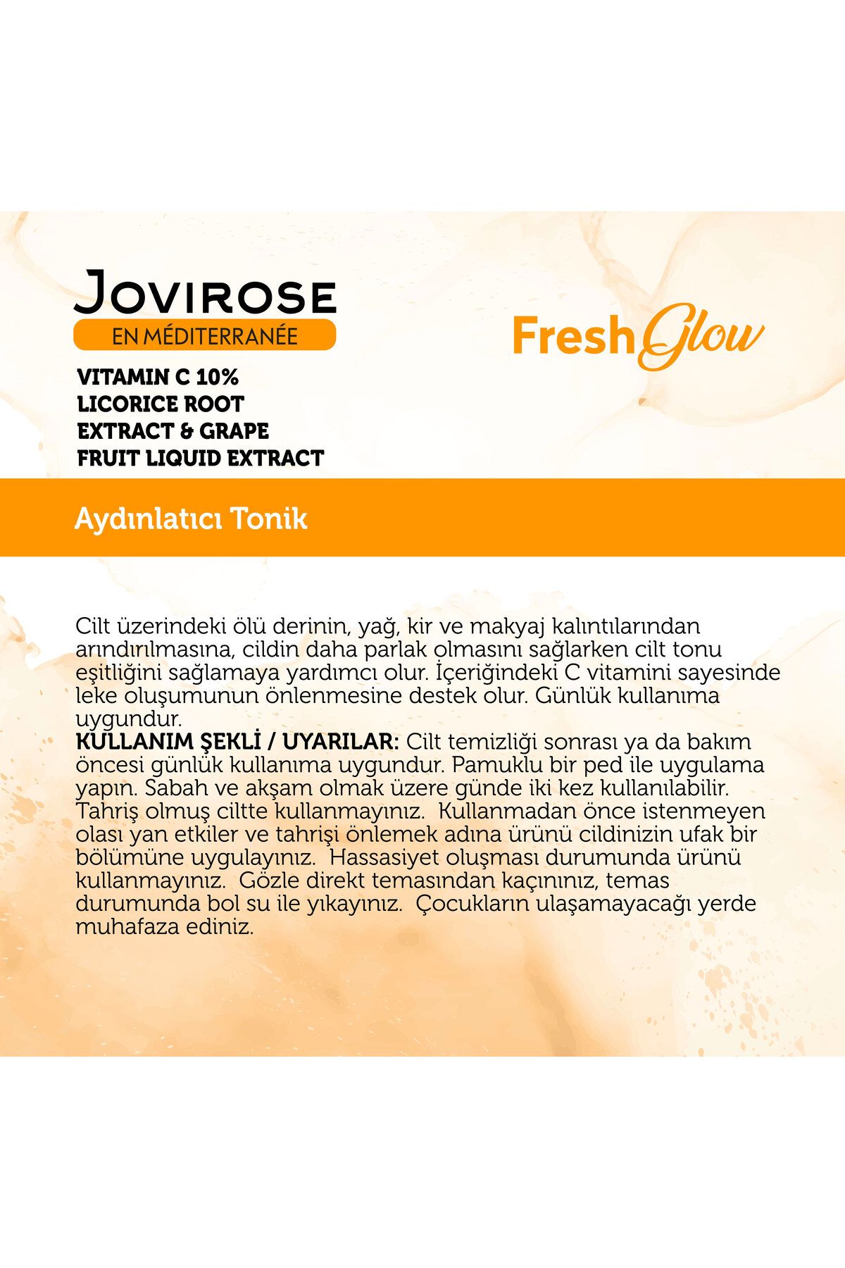 تونیک براق کننده Fresh Glow 200 میلی لیتر Jovirose