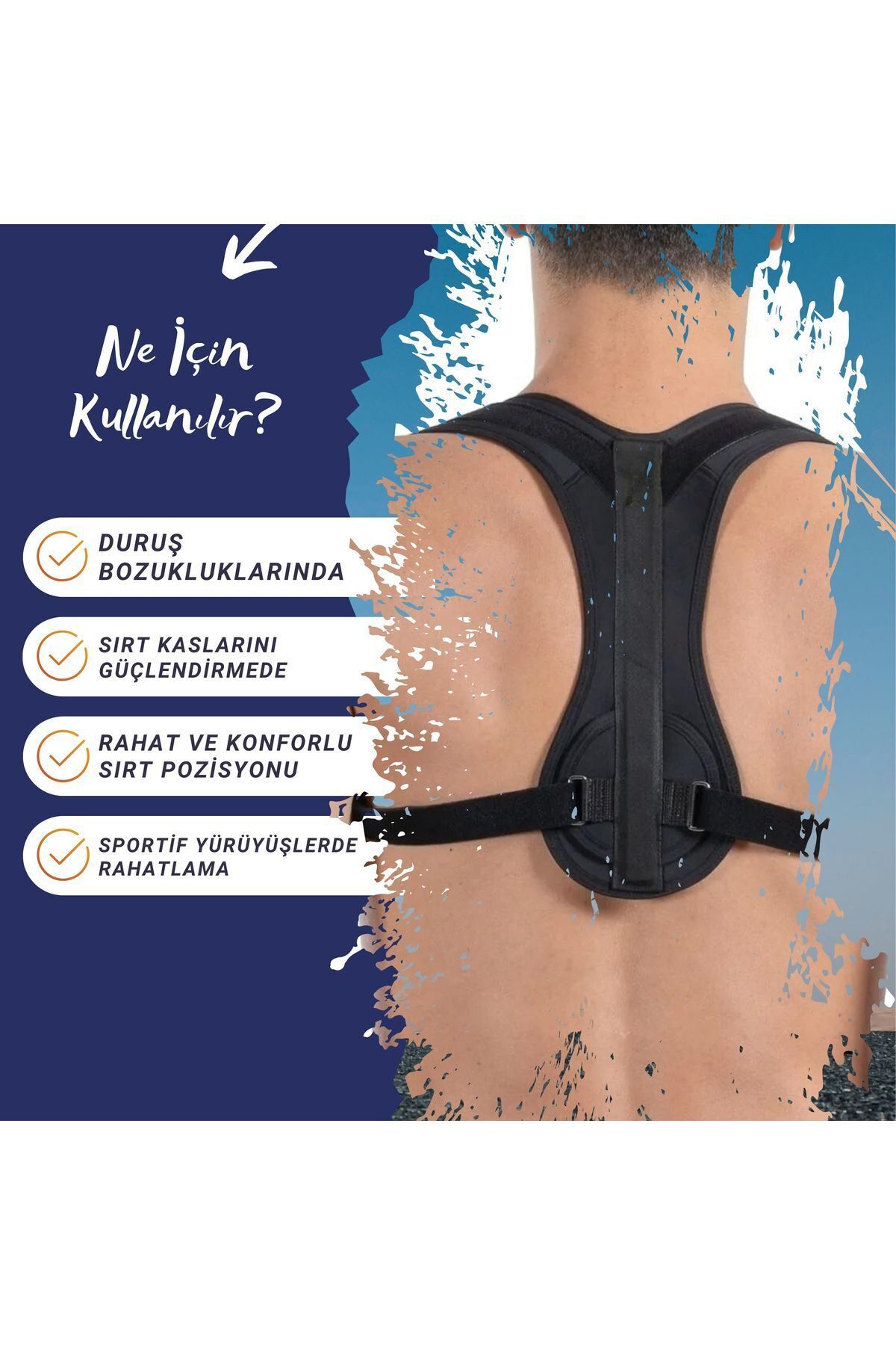 Dik Duruş Bandajı Plus Posturex Korse Spor Rahat Giyilebilir Dik Duruş 2