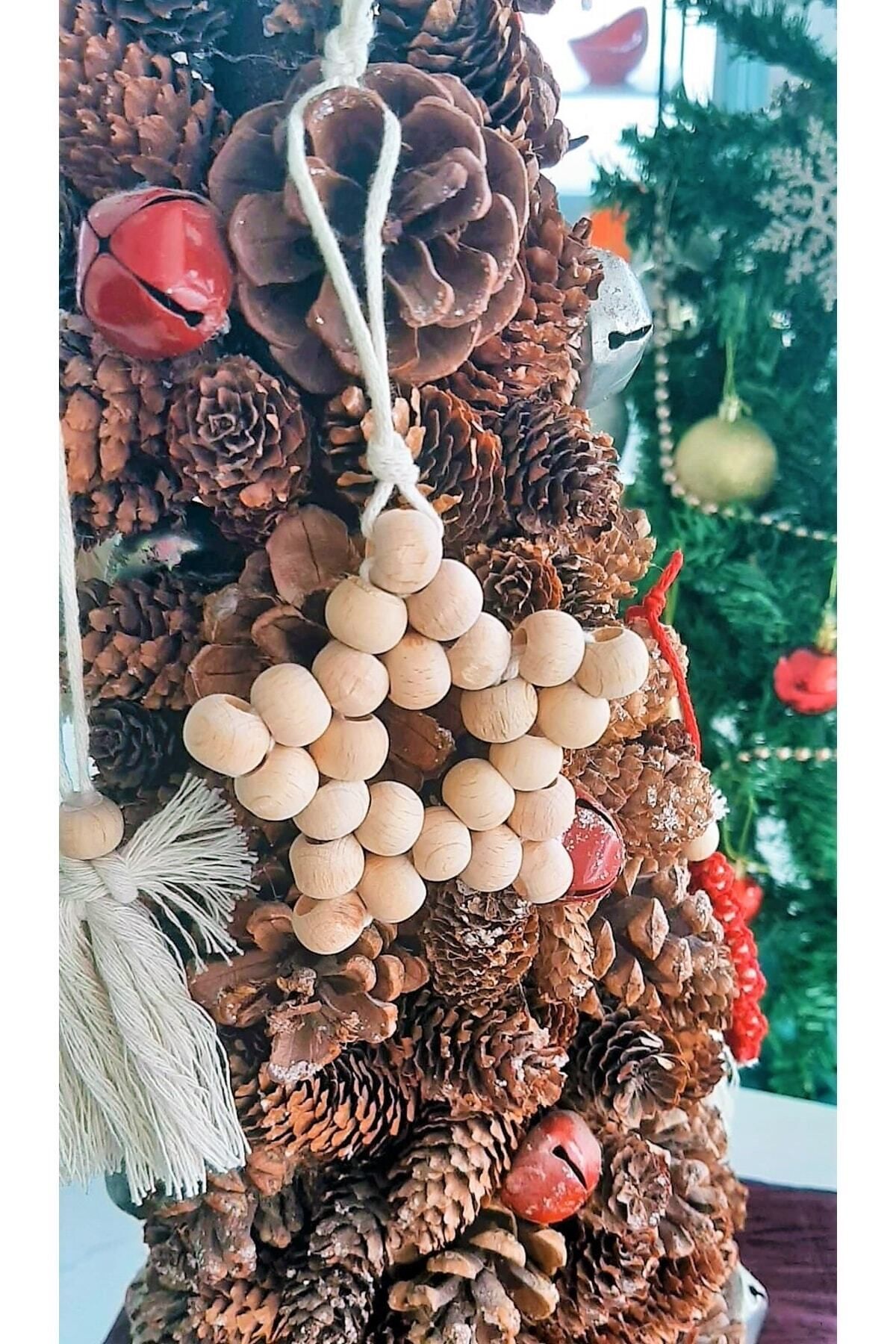 Wooden Beads Star Christmas Ornament