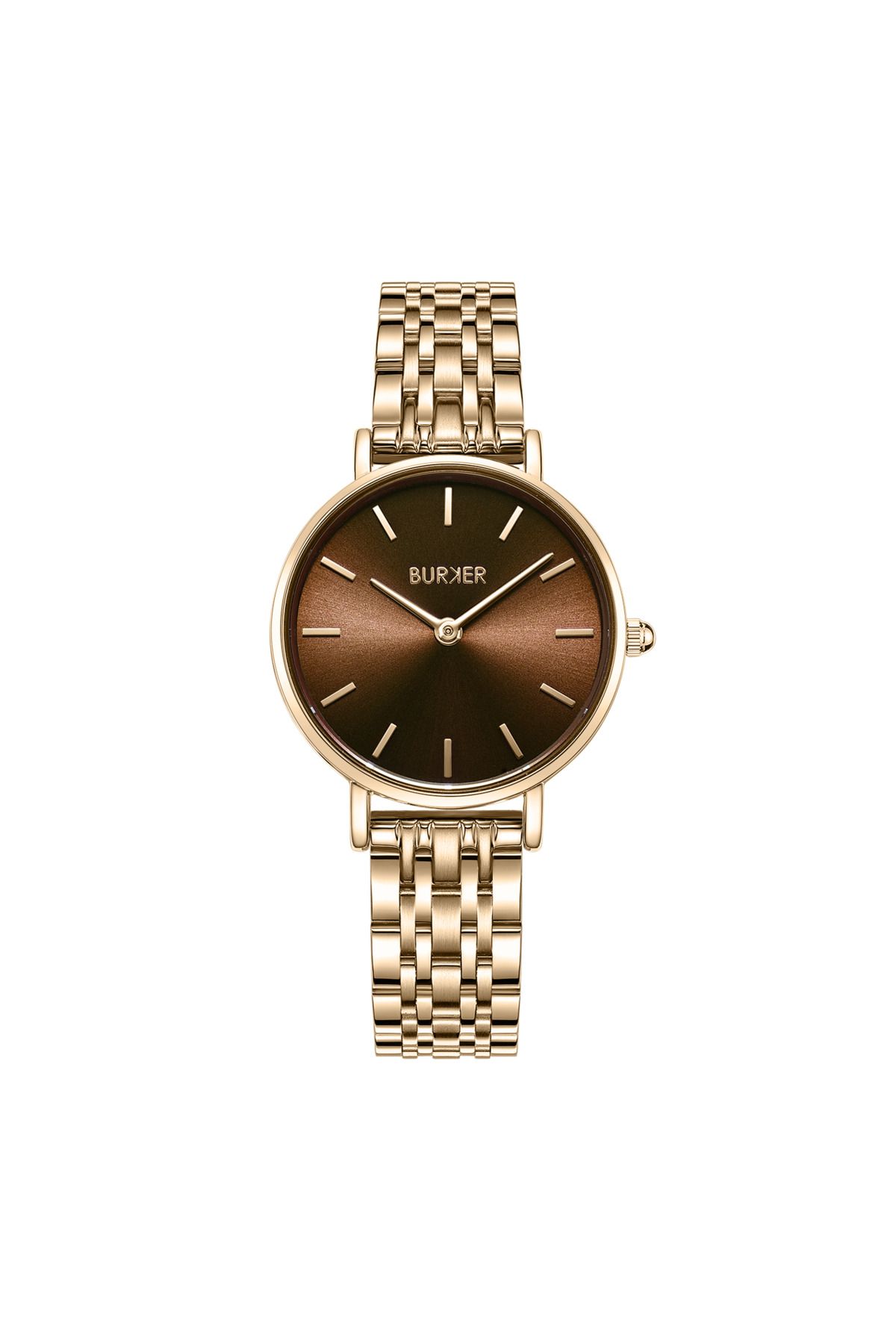 Burker-Damenuhr Ruby Petite Gold Braun 1