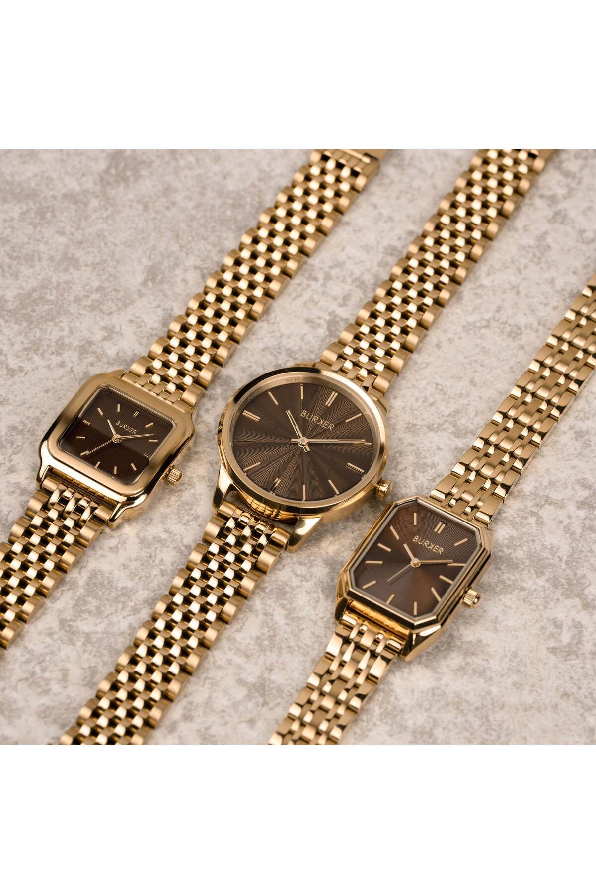 Burker-Damenuhr Emily Gold Braun 5
