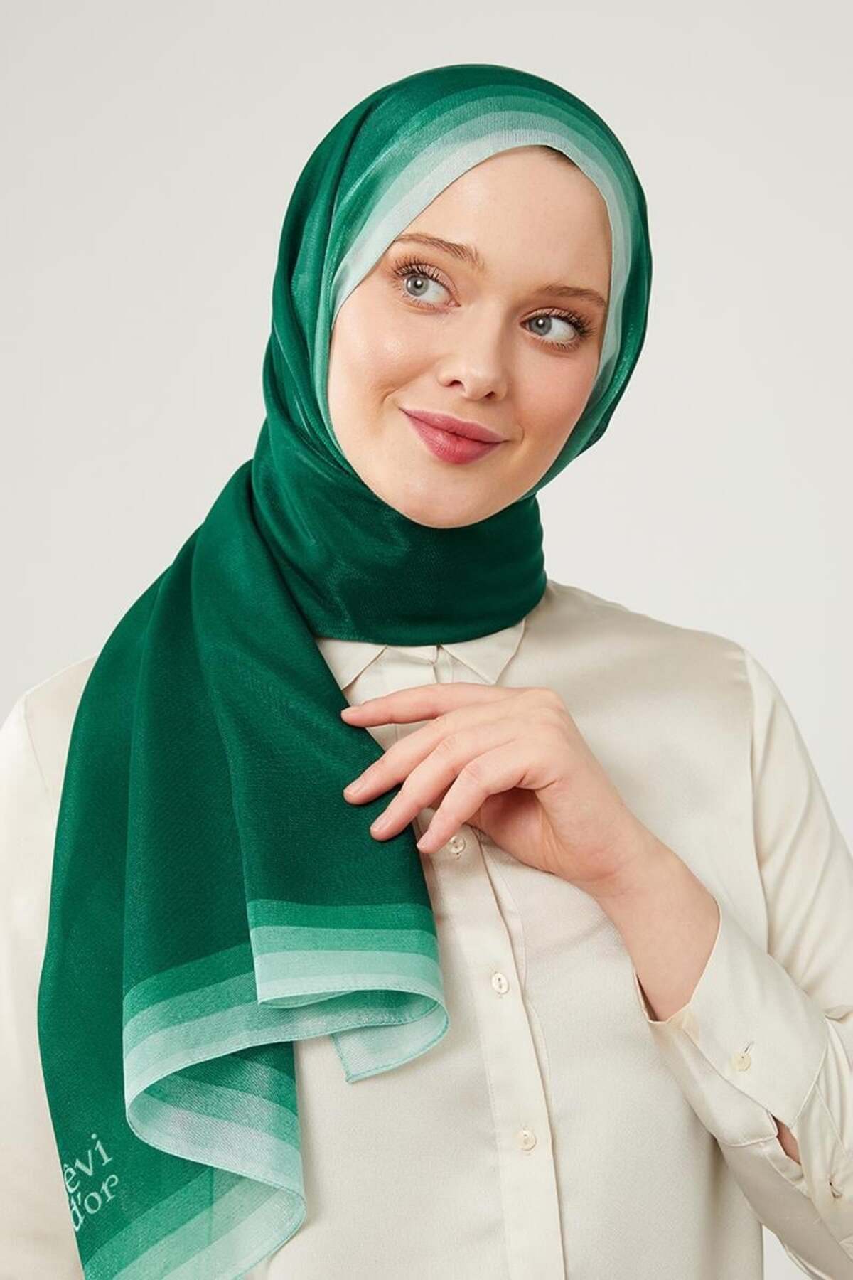 شال زنانه سبز لویدور | Kehribarsal123 اورجینال - تصویر 2
