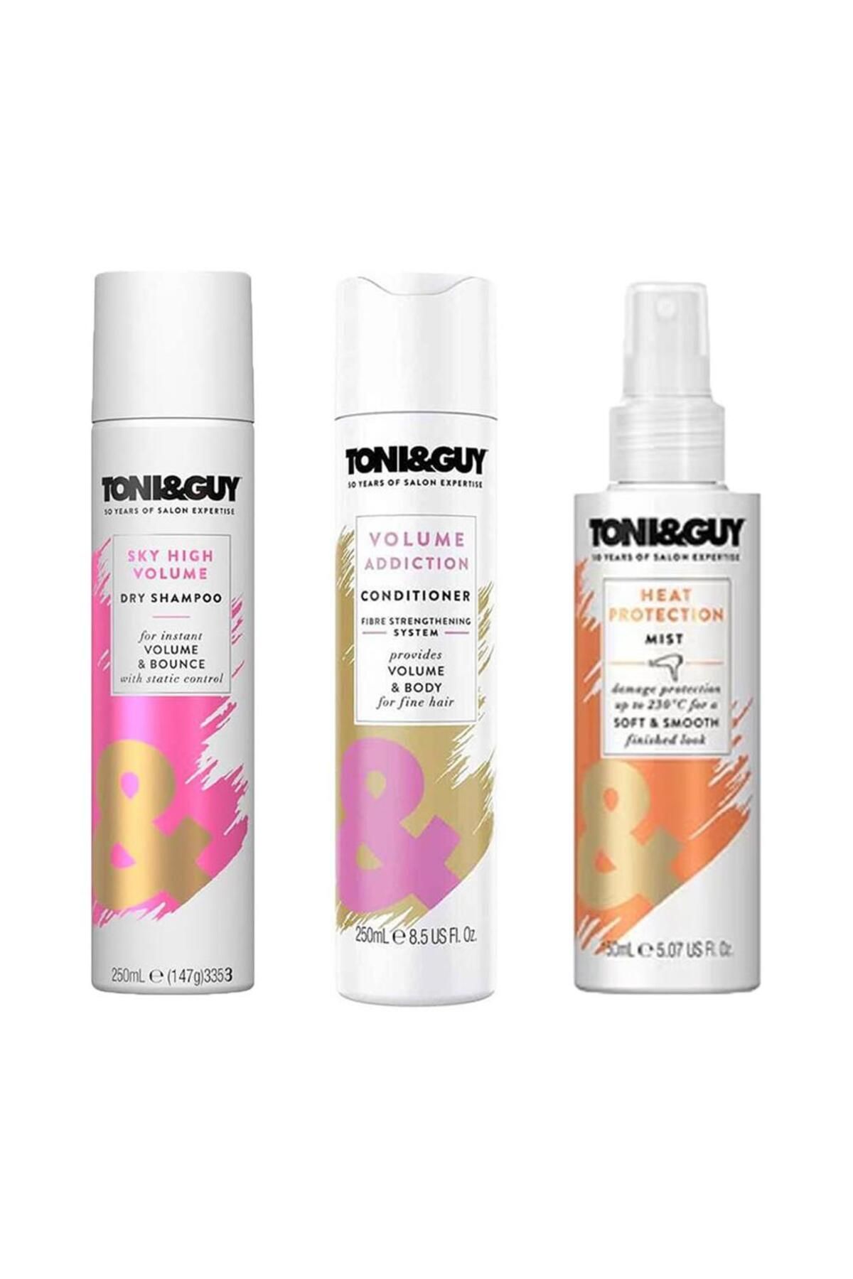 Toni&Guy Toni & Guy Yüksek Hacimli Kuru Şampuan 250ml + Hacim Veren Saç Kremi 250ML + Isıya Karşı Koruyucu Sp