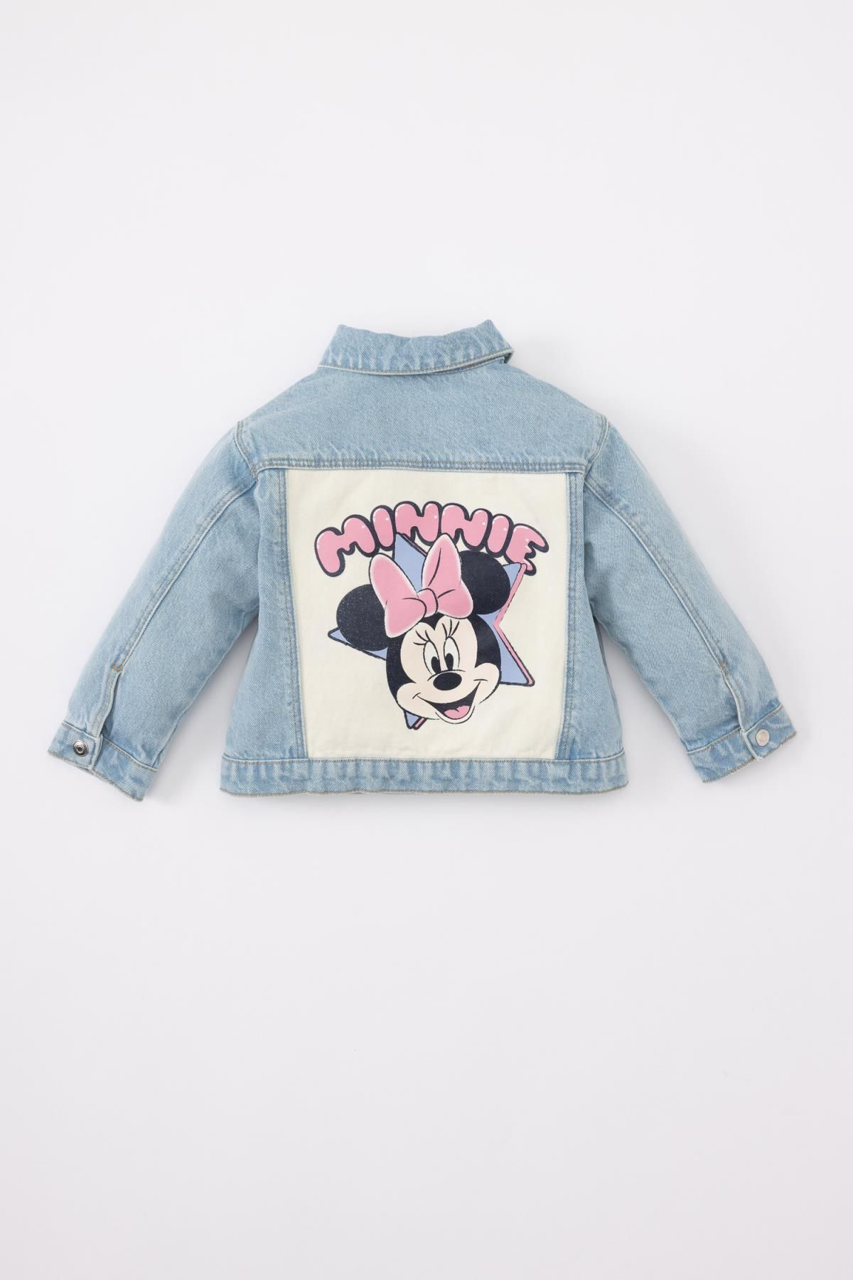 Kız Bebek Disney Mickey & Minnie Gömlek Yaka Jean Ceket Mont  C2623A524SP