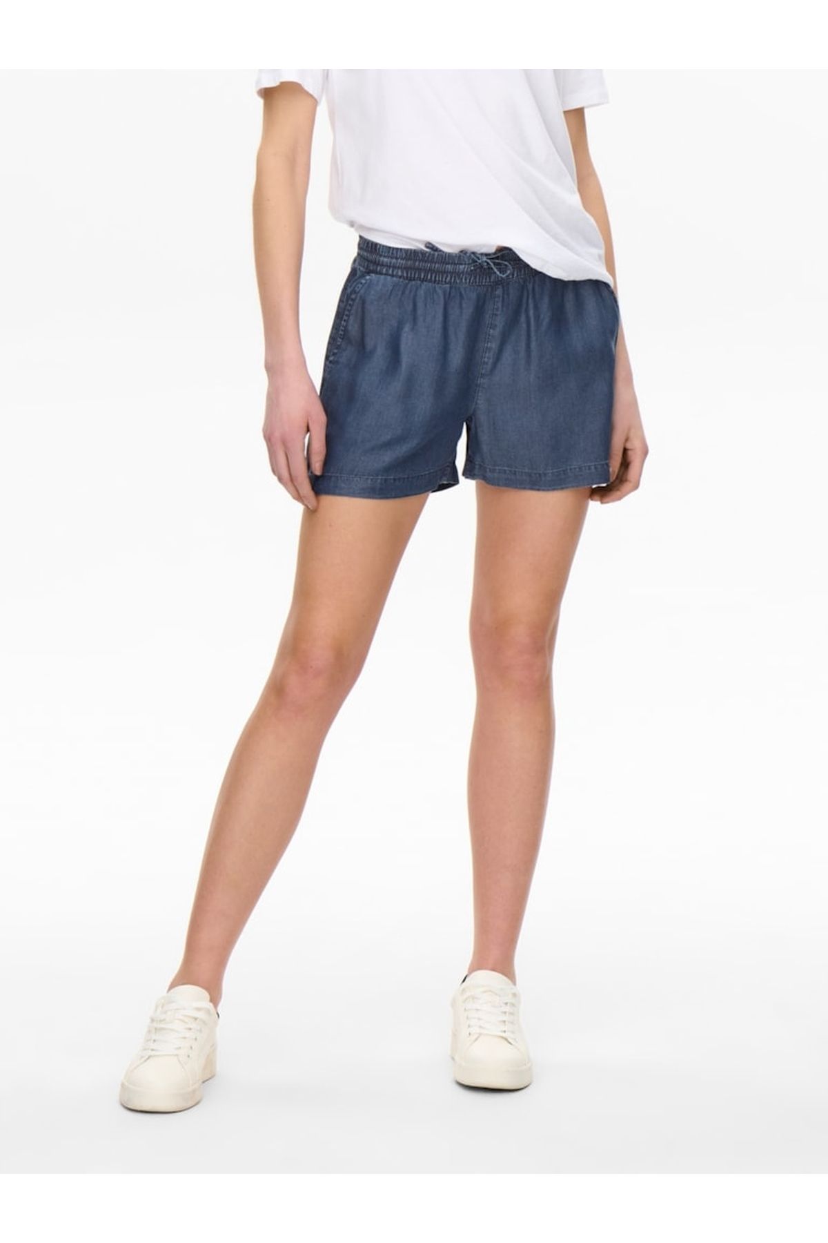 Only ONLPEMA LIFE LYOCELL DNM SHORTS NOOS Kad n Lacivert Denim ort 15226321 Fiyat Yorumlar Trendyol
