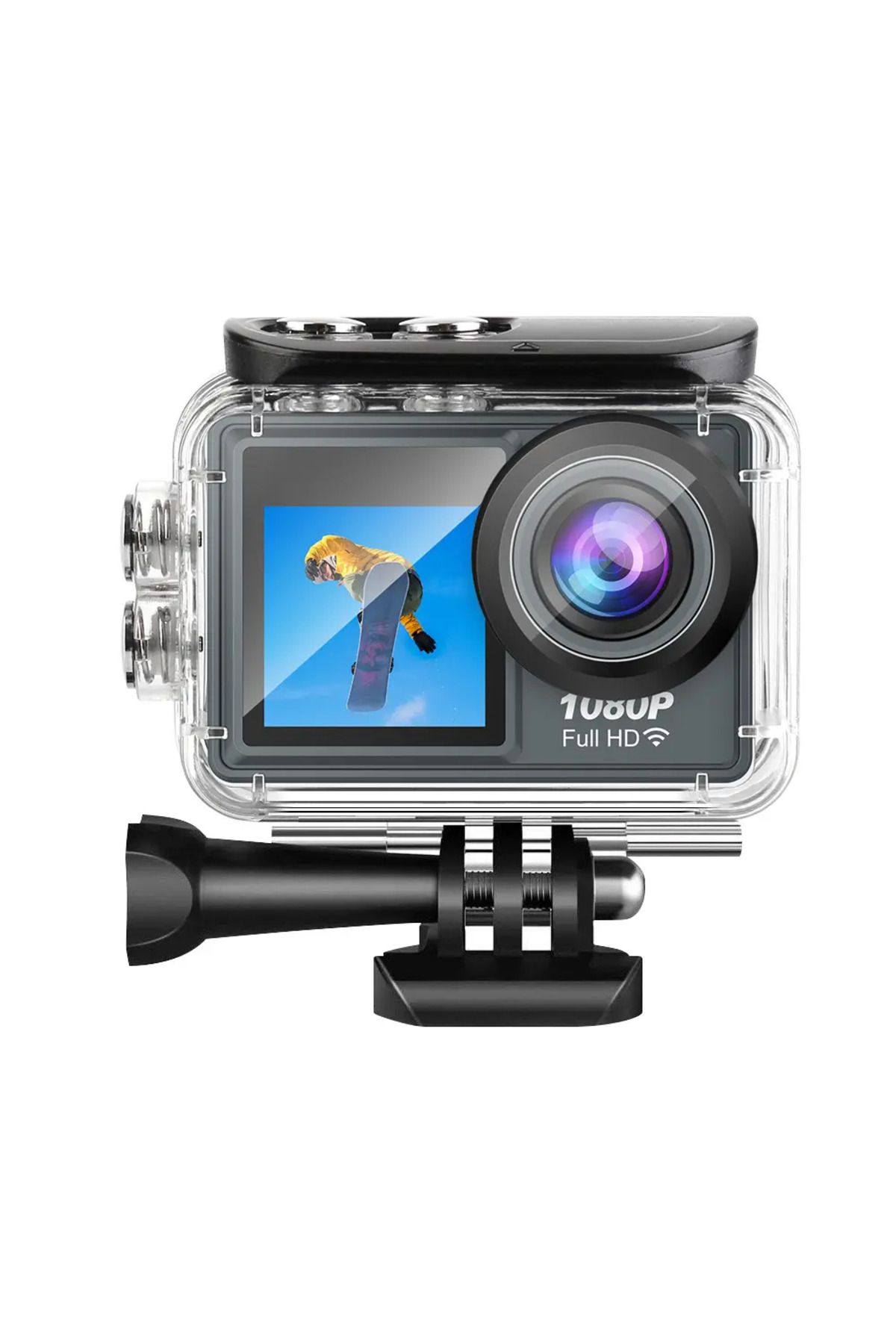 MEGAMUS Su geçirmez Fotoğraf Video Kamerası 1080P Full HD Çift Ekran Spor Sualtı Dalış Kamerası