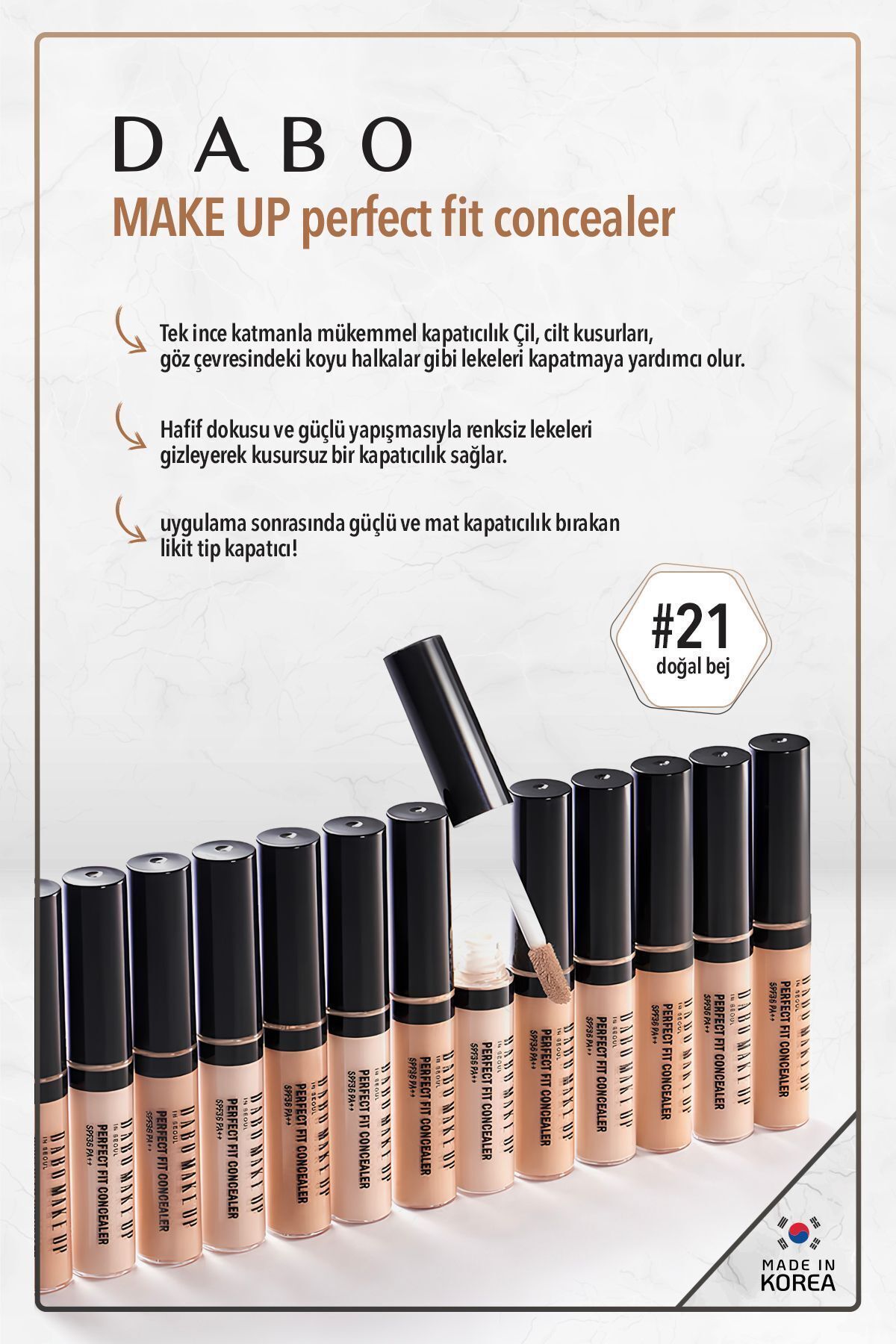 Dabo-Vanilla Beige Concealer -#21 Perfect Fit Make Up 5ml Made In Korea 2