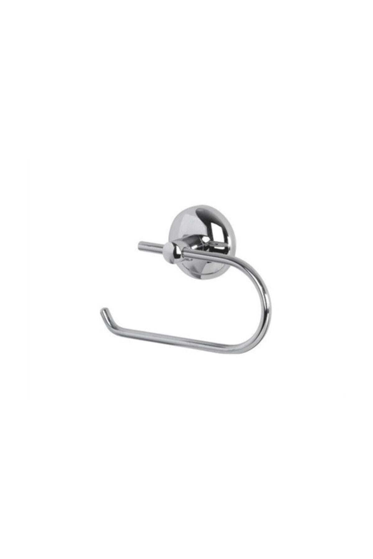 Alper Banyo-Adhesive Chrome Open Paper Holder |   Toilet Paper Hanger |   Option for Installation Without Drilling 1