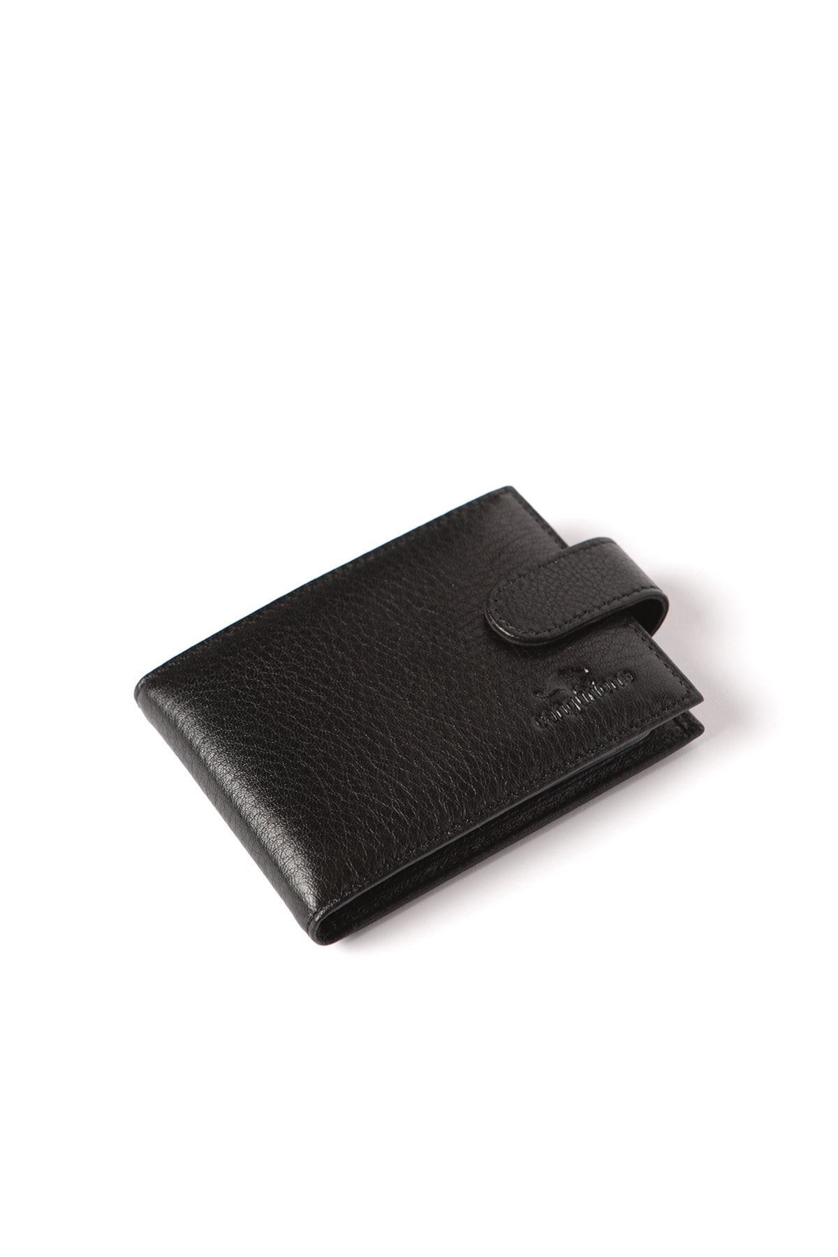 Cangurione-Genuine Leather Card Holder with Black Snap Closure and Fixed Inside and Removable Transparent Section 1