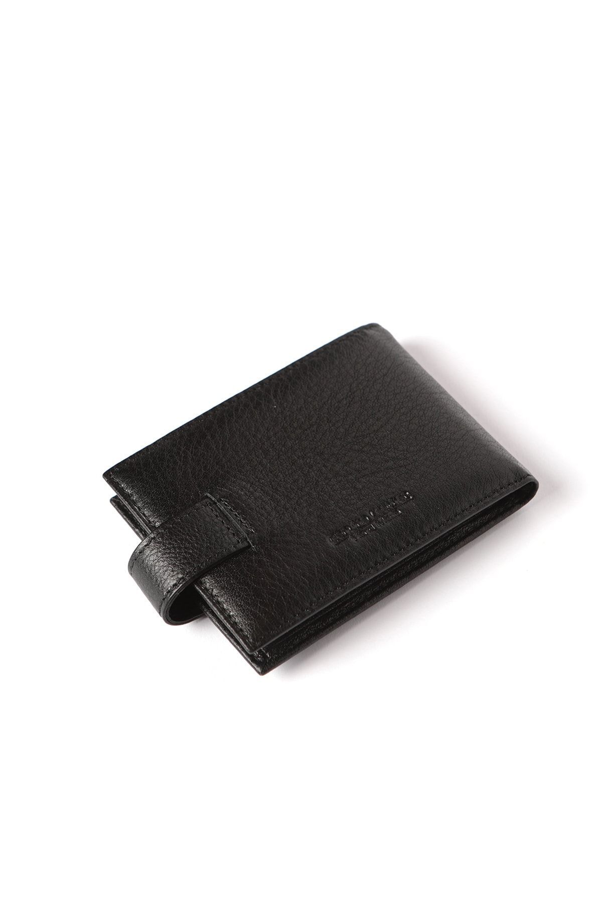 Cangurione-Genuine Leather Card Holder with Black Snap Closure and Fixed Inside and Removable Transparent Section 3