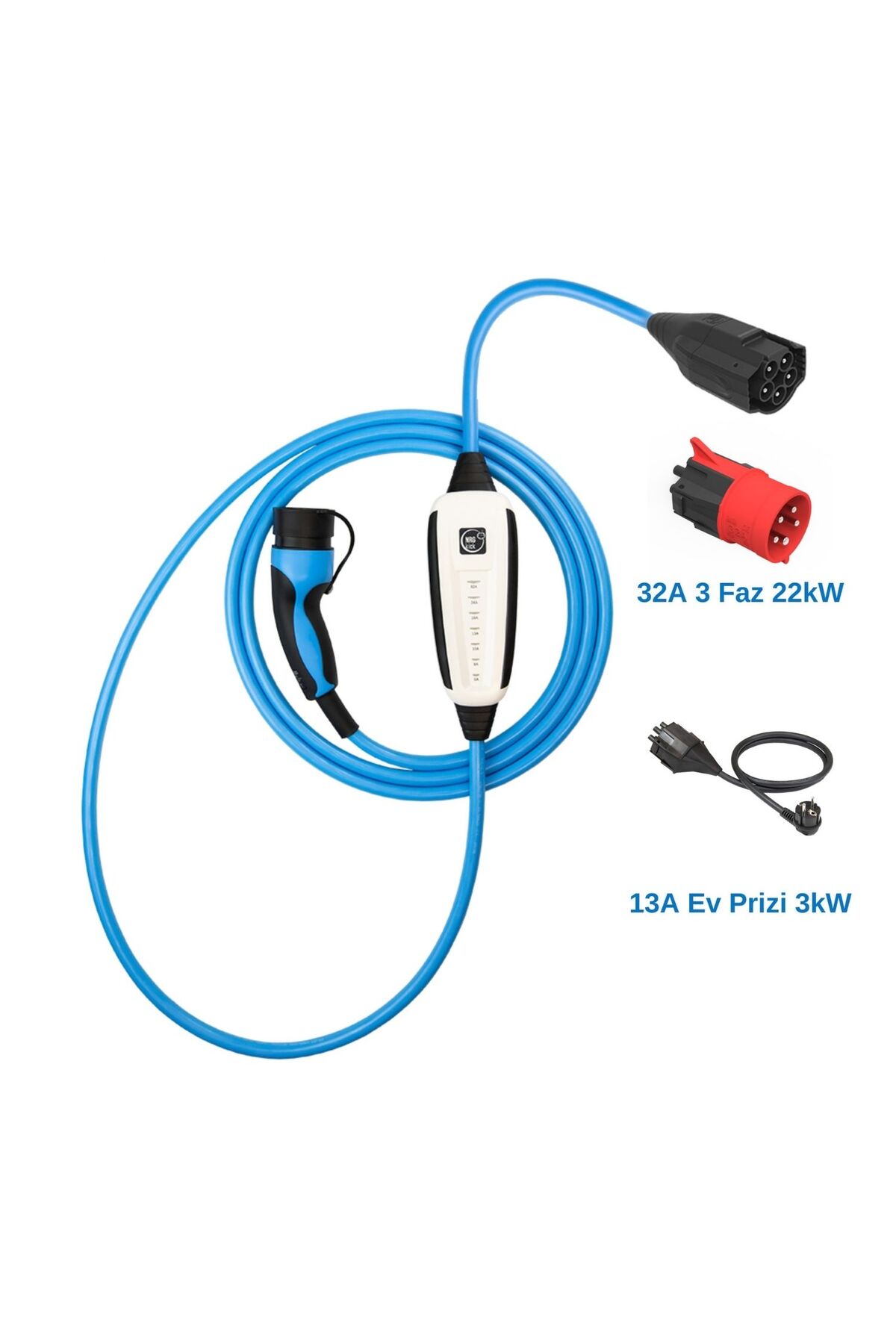 NRGkick Mobilcar 22kw 32a 5m Taşınabilir Şarj Cihazı Ve Ev Tipi