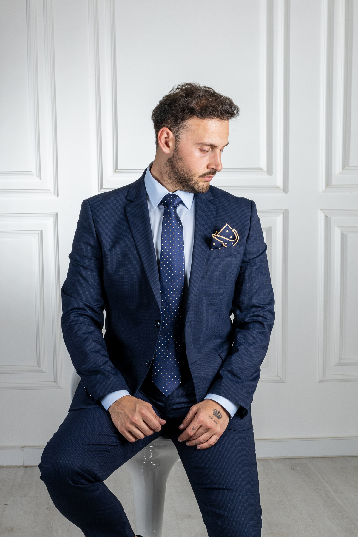 کت و شلوار مردانه آبی سرمه ای سارارSarar | 31834031 اورجینال - تصویر 8