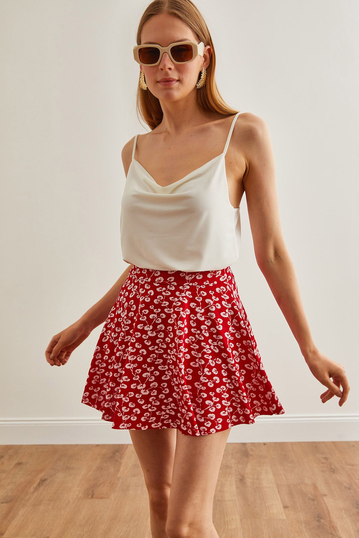 Olalook-Roter Gonca Camisole-Shorts-Rock - ETK-19000170 4