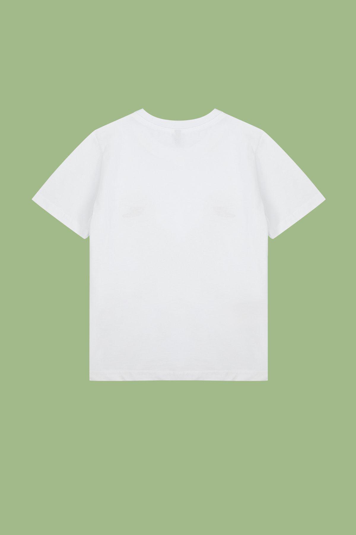 TRENDYOLKIDS-Weißes Jungen-T-Shirt aus Baumwolle mit Dinosaurier-Pailletten und kurzen Ärmeln TKDSS24TS00033 3
