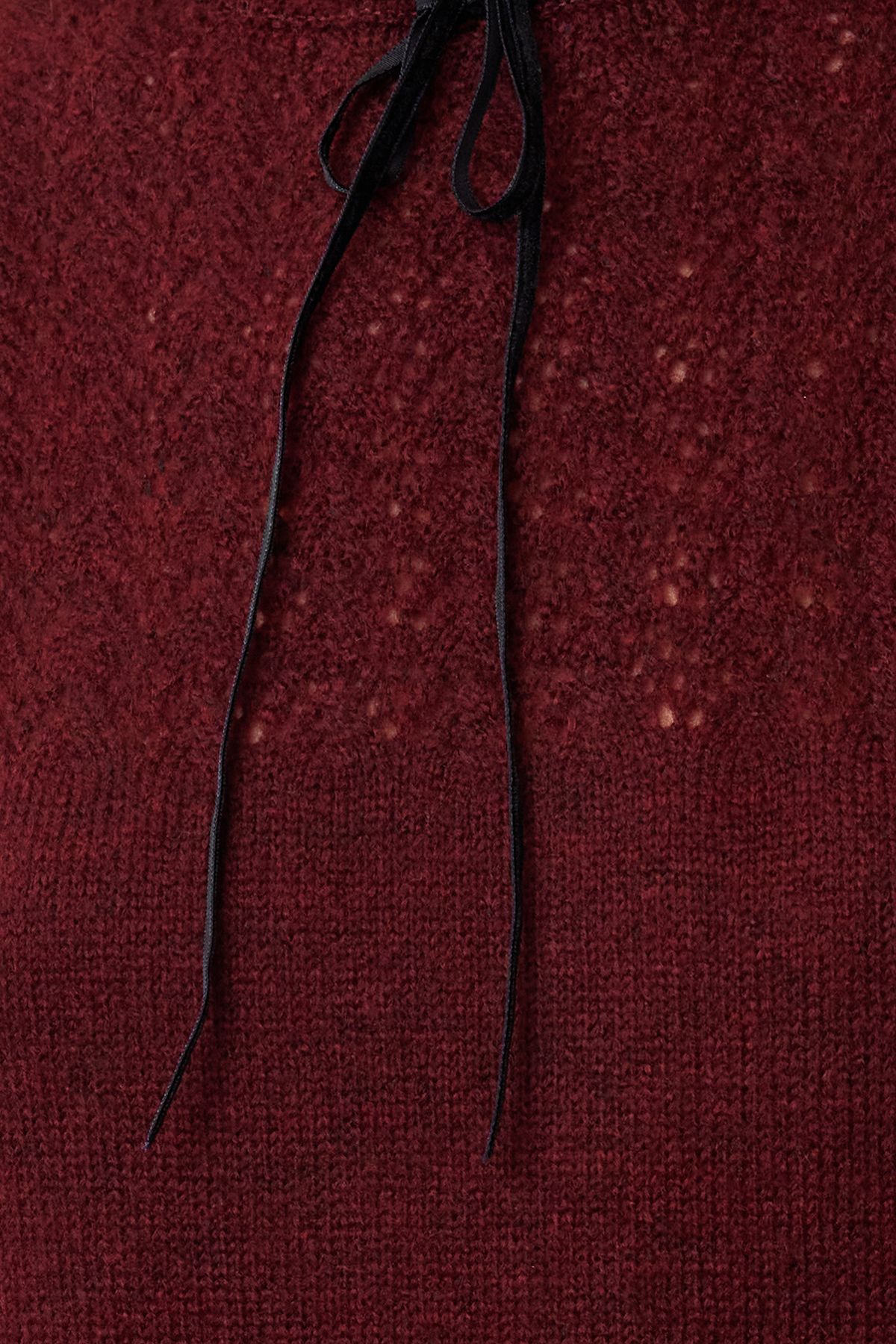 Trendyol Collection-Sweter z dzianiny Claret Red - miękka faktura, ażurowe zdobienia i kokarda Twoaw21Kz2355 3