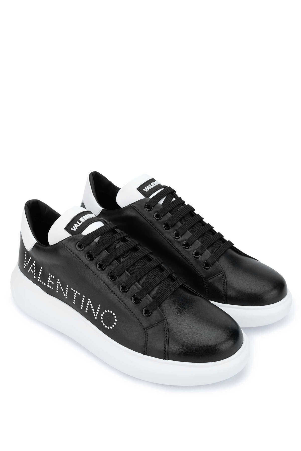 Mario Valentino Black Unisex Genuine Leather Sneakers Sports Shoes Trendyol