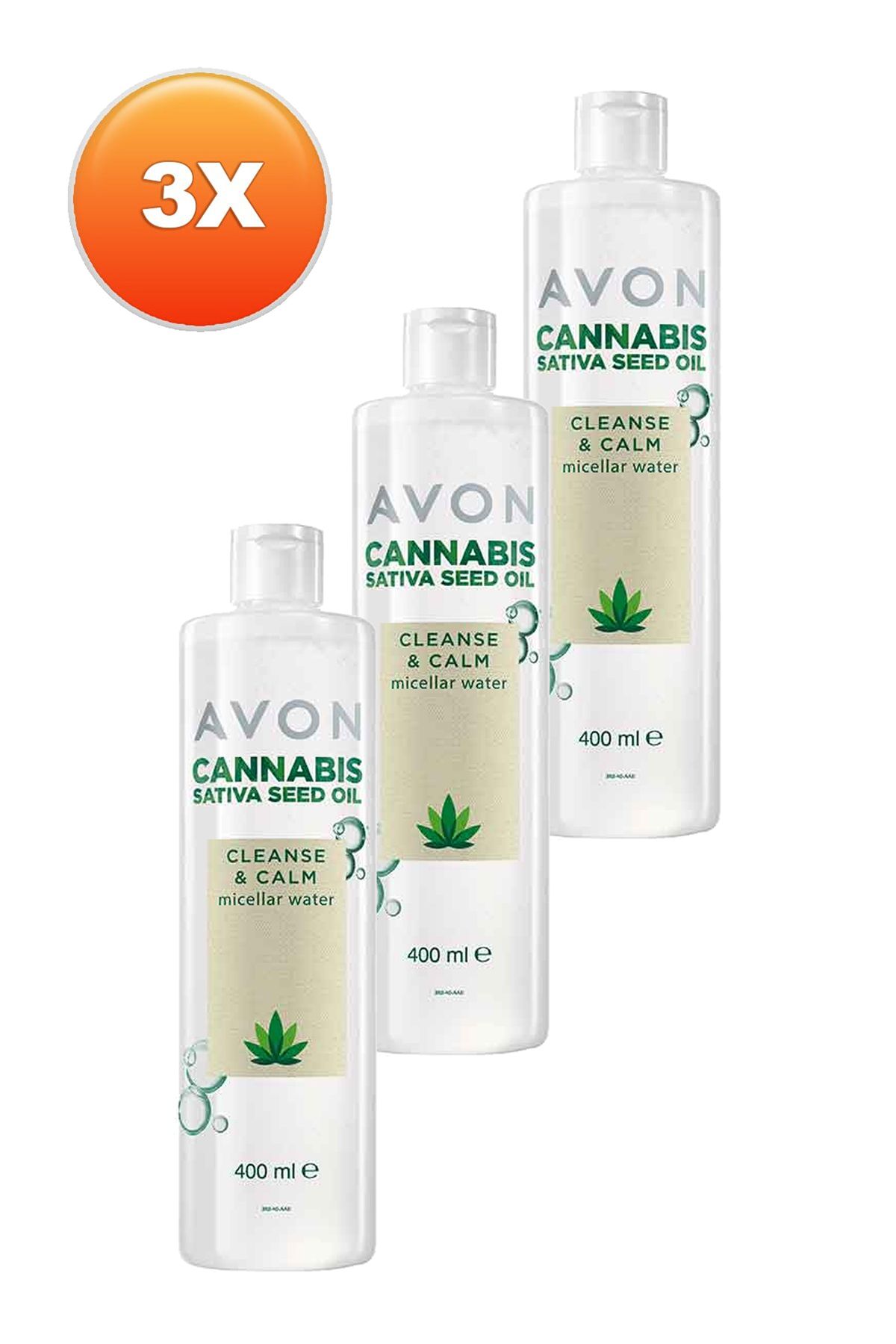 آب پاک کننده پوست میسلار روغن دانه سی ساتیوا 400 میلی لیتر. مجموعه سه تایی Avon