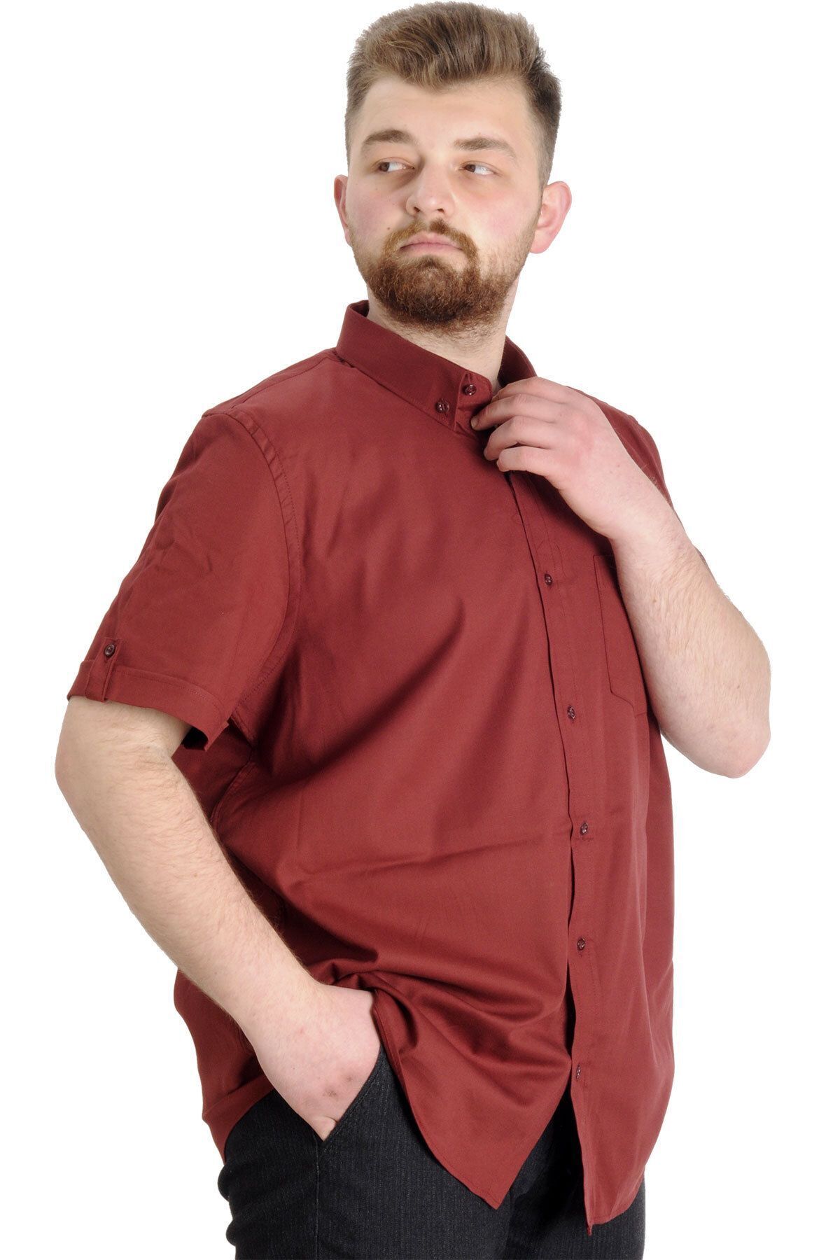 پیراهن مردانه بورگوندی Modexl | 23302 اورجینال - تصویر 3