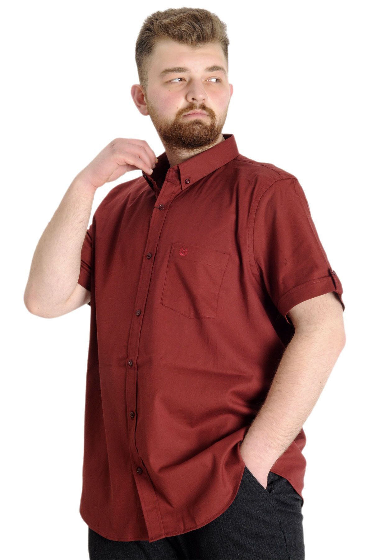 پیراهن مردانه بورگوندی Modexl | 23302 اورجینال - تصویر 2