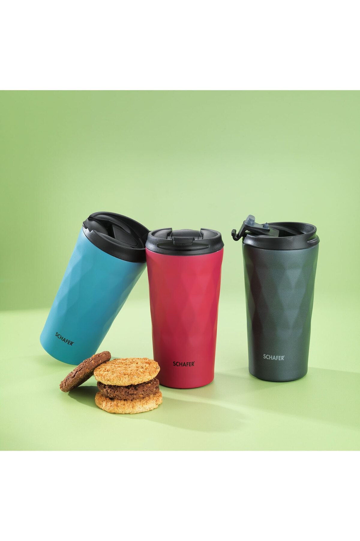 فلاسک آبی فنجان فولادی مردانه آهنی Thermos 350 میل bavi01 Schafer