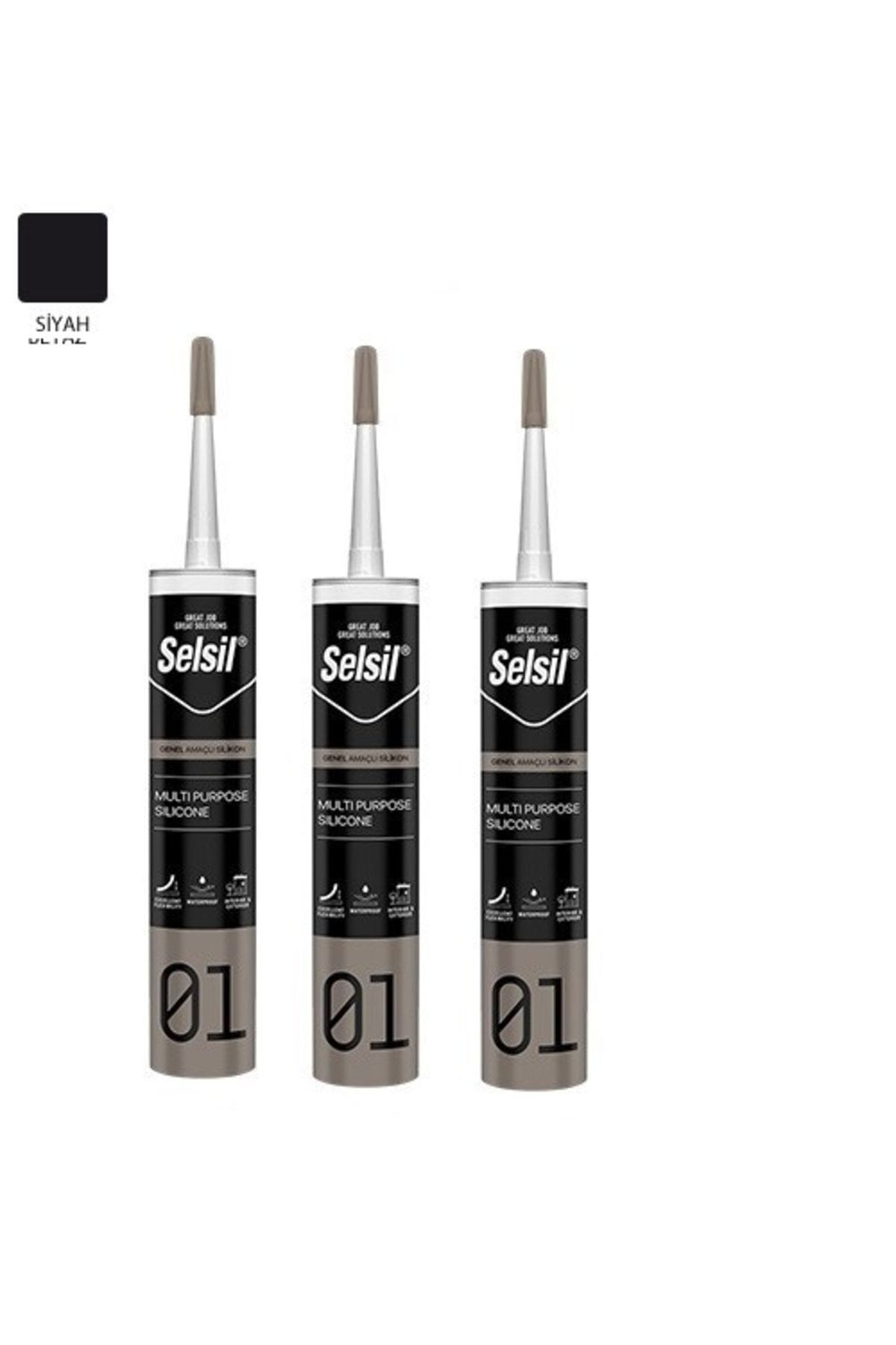 Volkswagen Selsil Genel Amaçlı Silikon - 280gr (siyah) 3 Adet