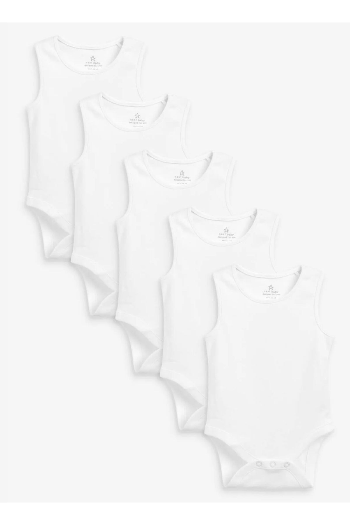 Next Baby 100 Cotton White 5 Piece Baby Bodysuit Tank Top Trendyol