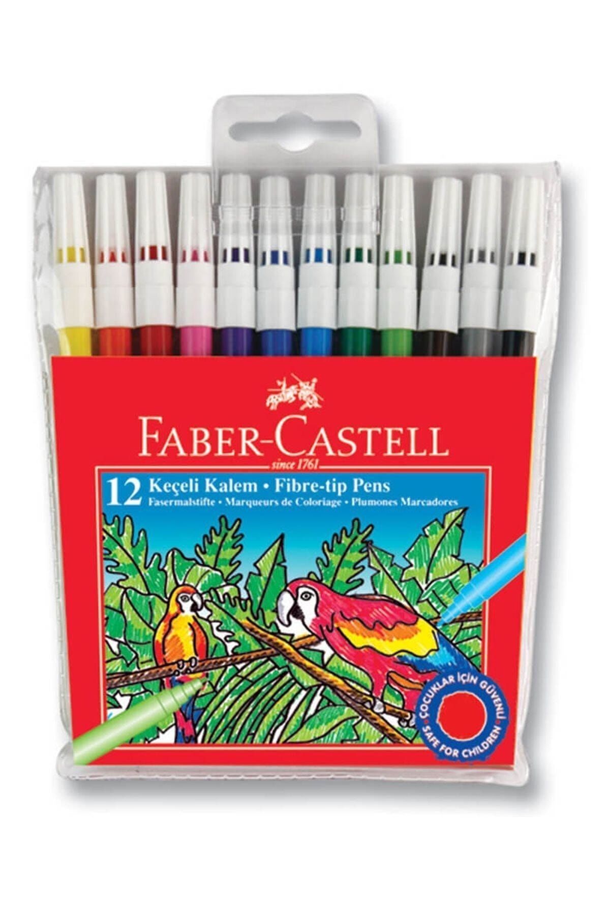 Faber Castell - 12 Renk Yıkanabilir Keçeli Kalem