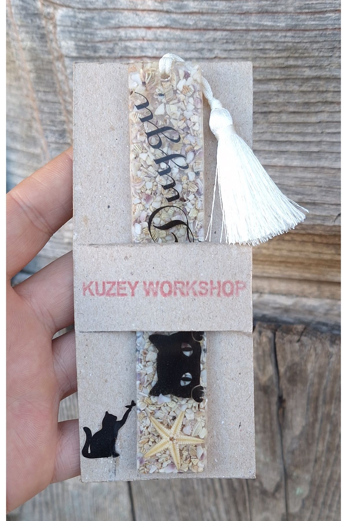KUZEY WORKSHOP-NAMED EPOXY BOOK SPLITTER FROM SEA SHELLS 4