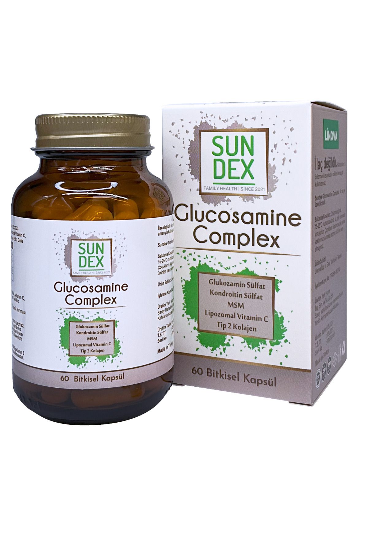 Sun Dex Family Health Since 2021 Glucosamine Complex 60 Bitkisel Kapsül