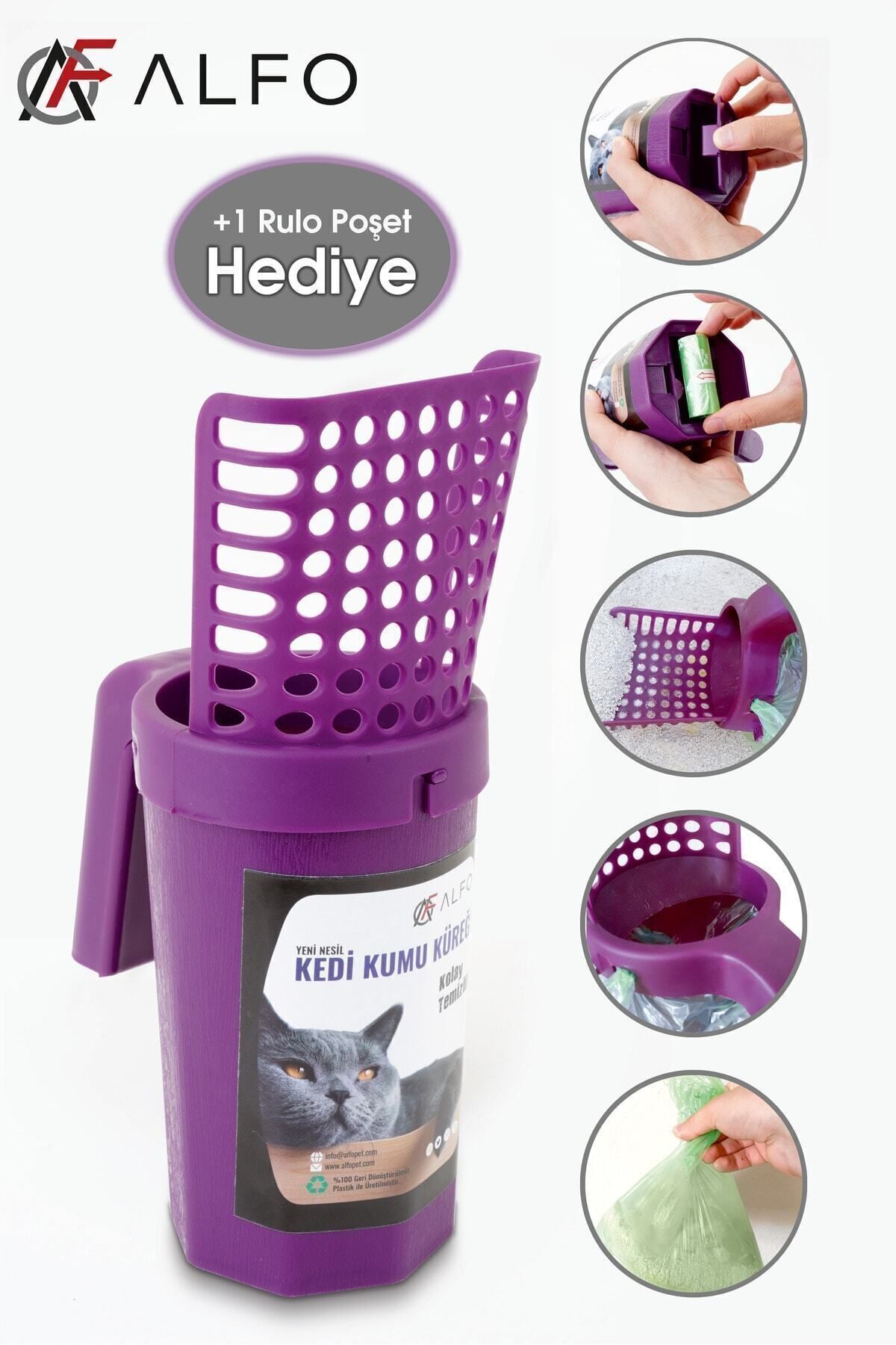 ALFO Yeni Nesil Mor Kedi Kumu Küreği