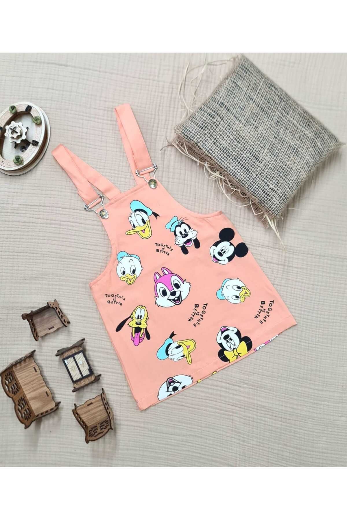 minikiss Baskılı Gabardin Kumaş Ayarlı Askılı Kız Çocuk Jile fotoğrafı 2 (önizleme)