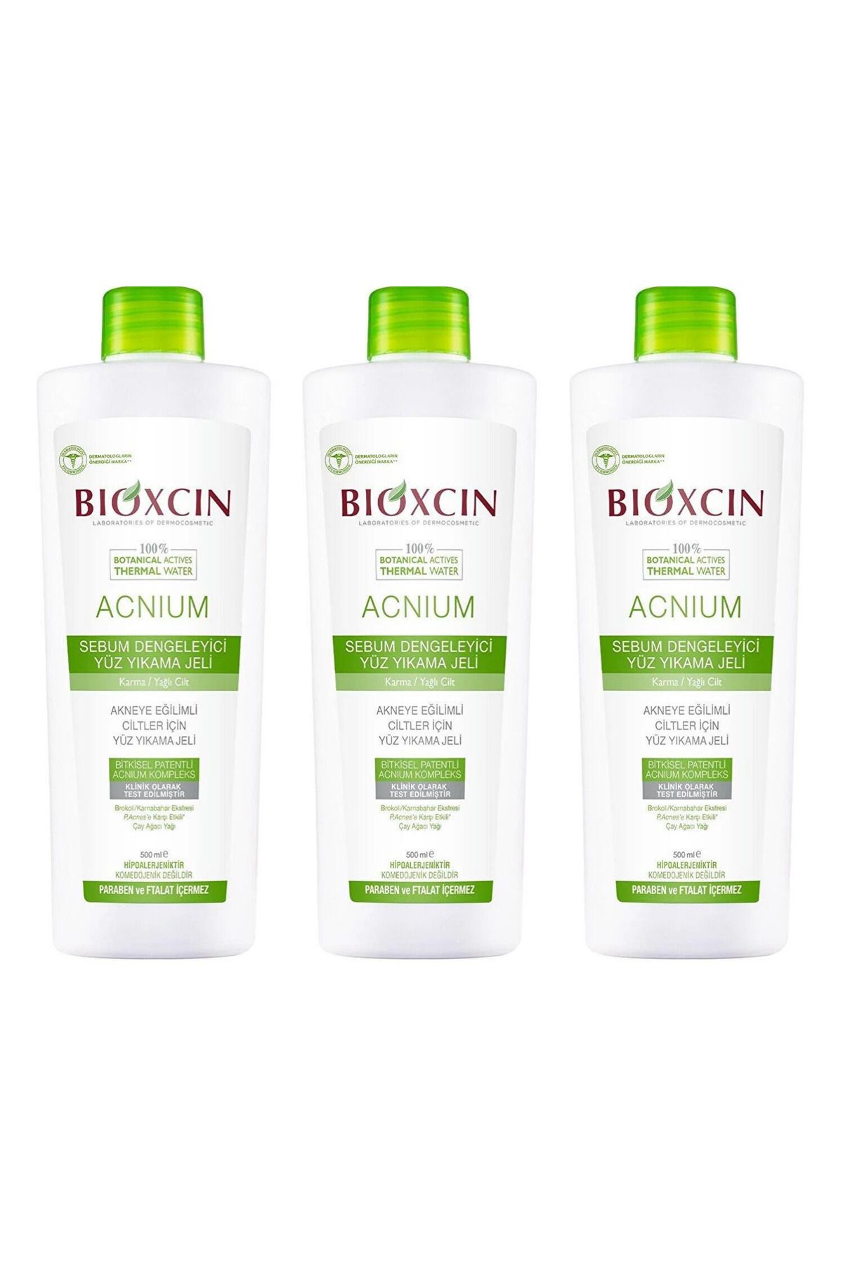 Bioxcin Acnium Sebum Балансирующий гель для умывания лица 500 мл x3 акниума