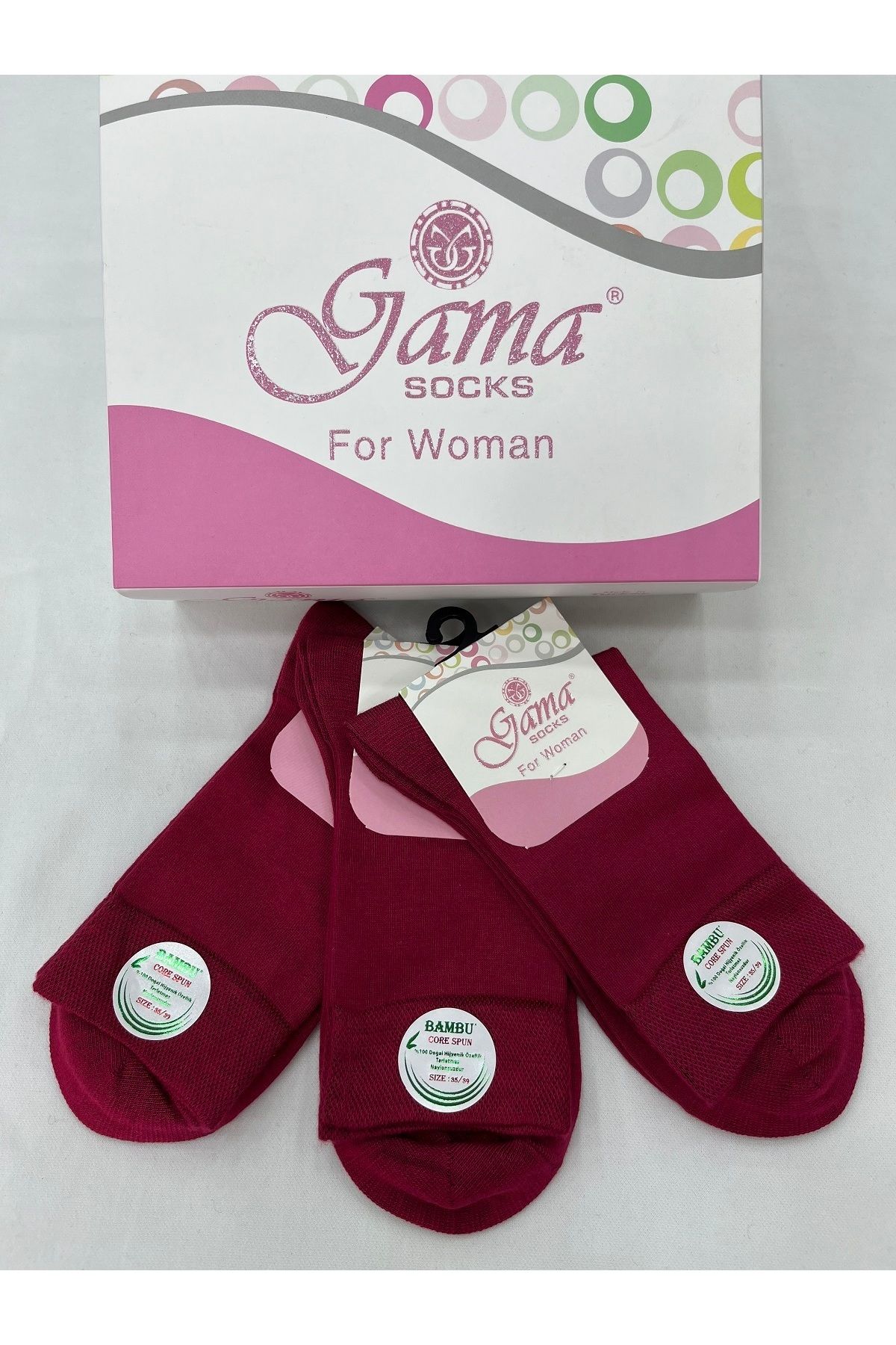 Gama Çorap-3 Bucuri Bambus Natural 100% Subțire Vară Fără Nailon Priză Femei 3